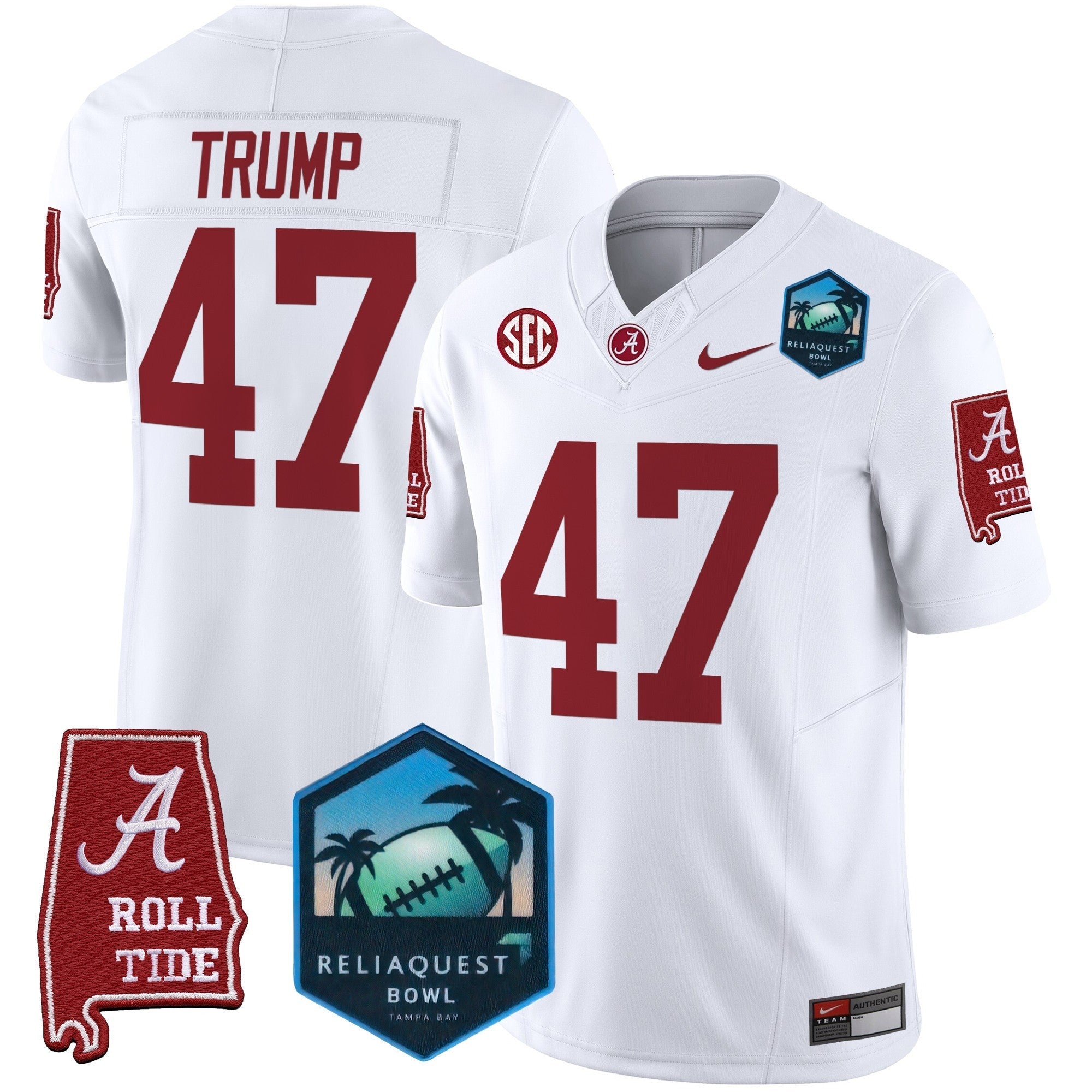 BAMA 2025 ReliaQuest Bowl Patch Vapor Limited Jersey - All Stitched