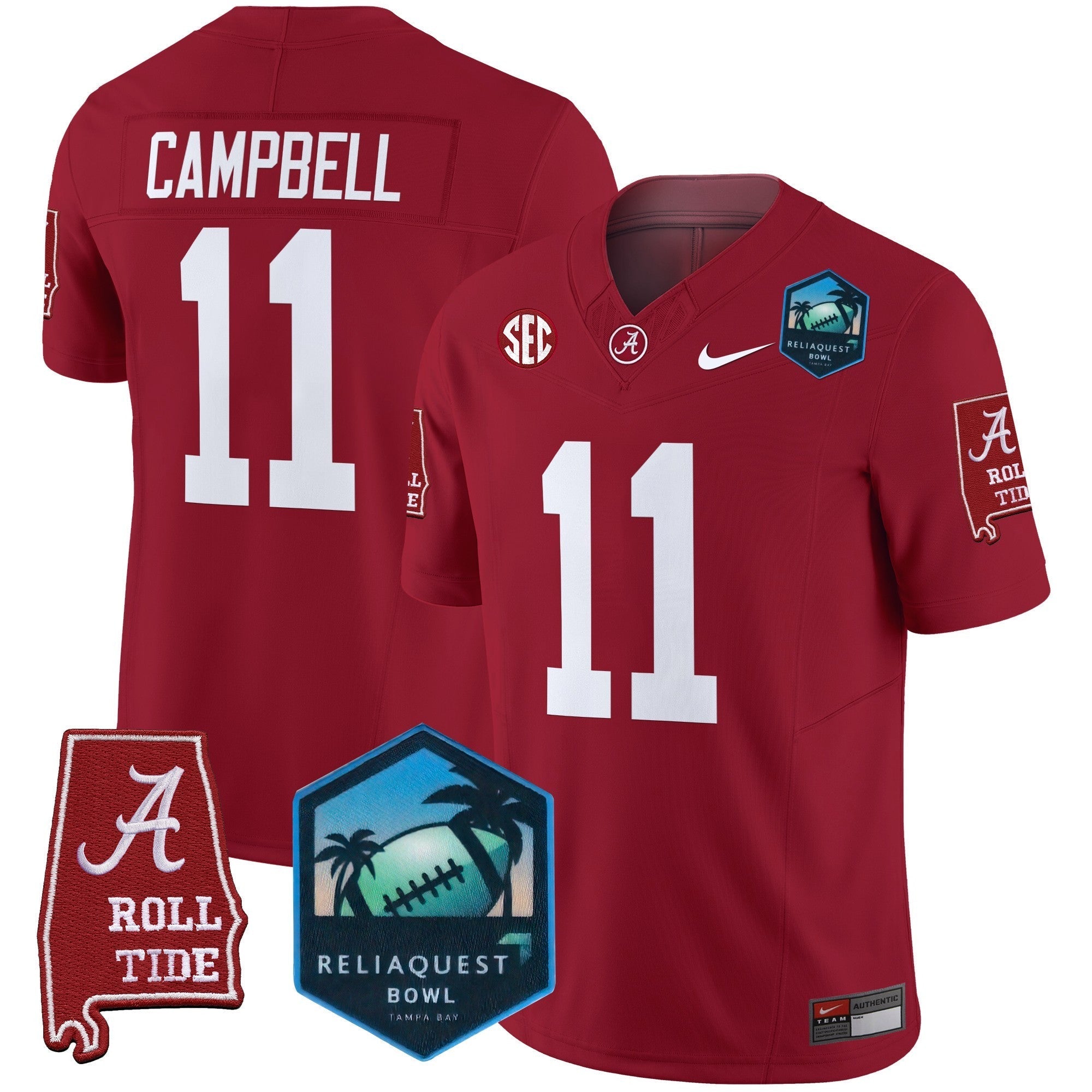 BAMA 2025 ReliaQuest Bowl Patch Vapor Limited Jersey - All Stitched