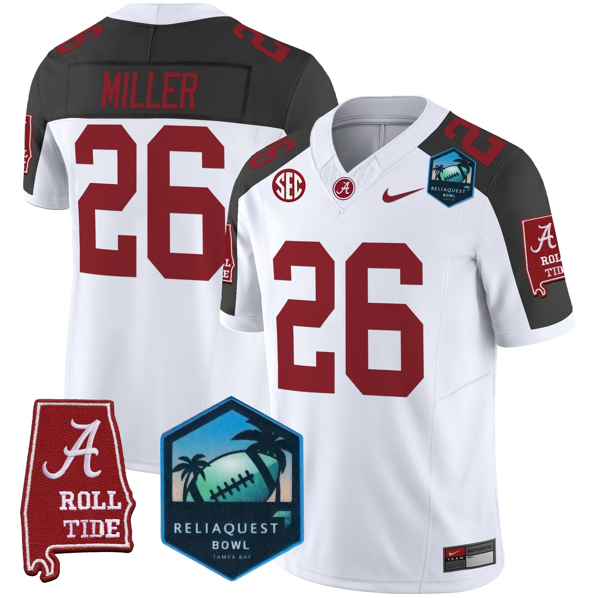 BAMA 2025 ReliaQuest Bowl Patch Vapor Limited Jersey - All Stitched