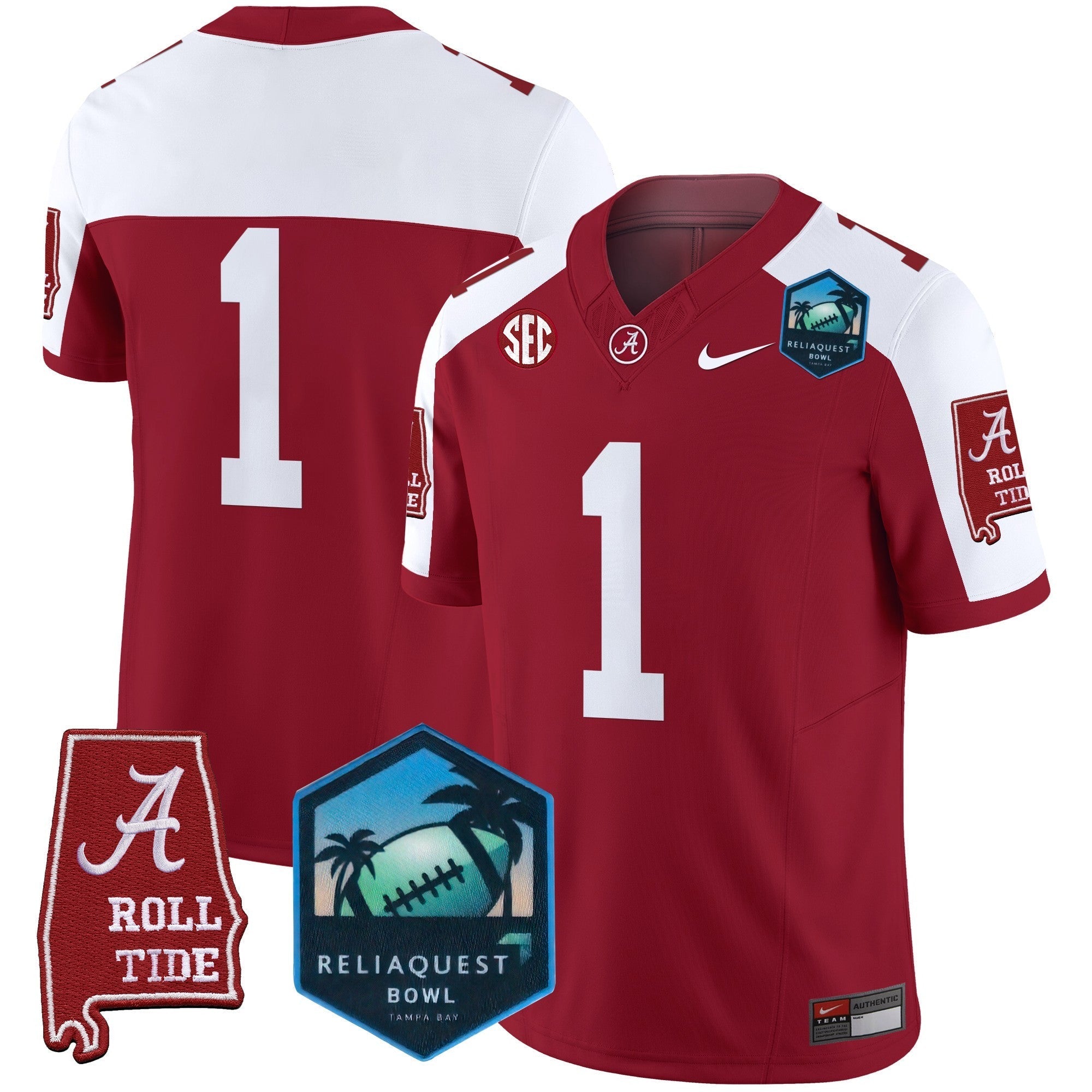 BAMA 2025 ReliaQuest Bowl Patch Vapor Limited Jersey - All Stitched