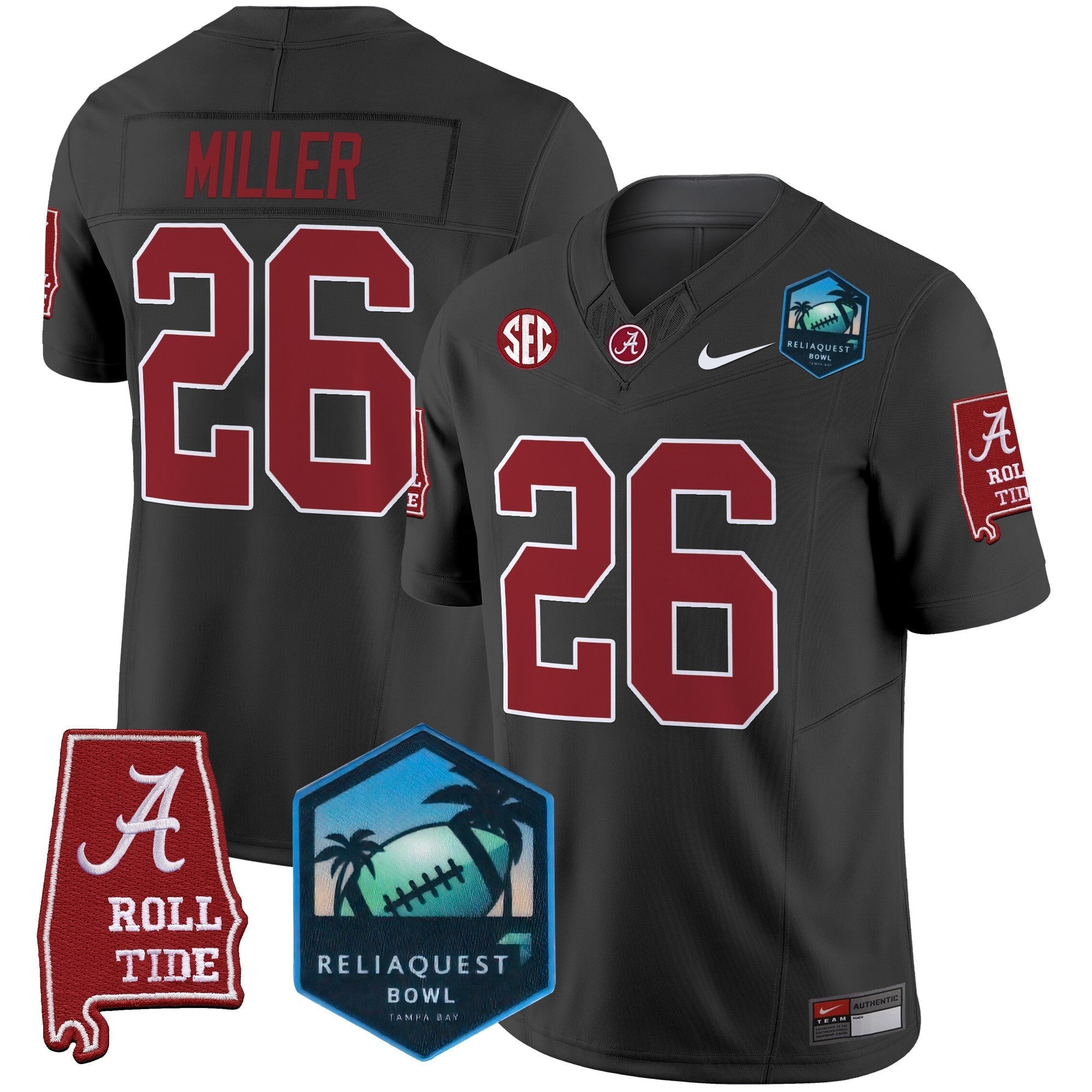 BAMA 2025 ReliaQuest Bowl Patch Vapor Limited Jersey - All Stitched