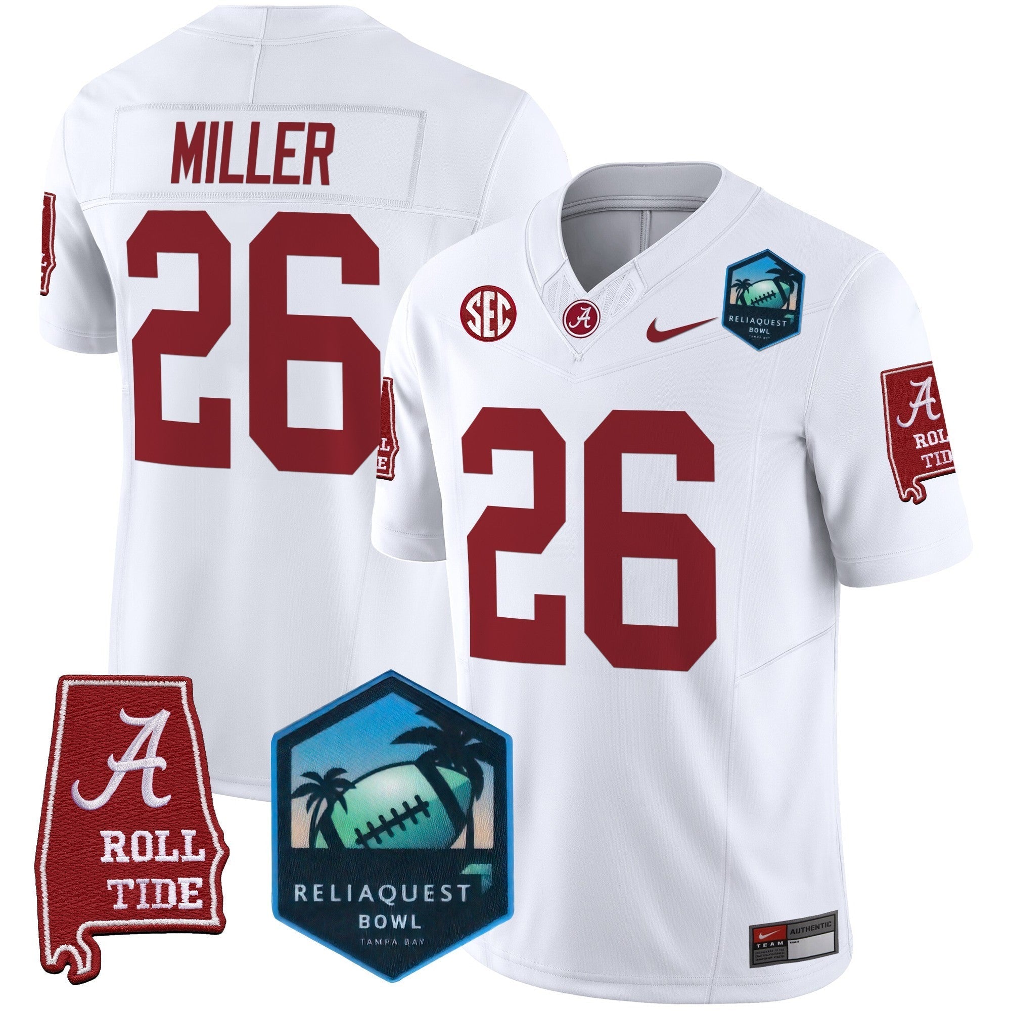 BAMA 2025 ReliaQuest Bowl Patch Vapor Limited Jersey - All Stitched