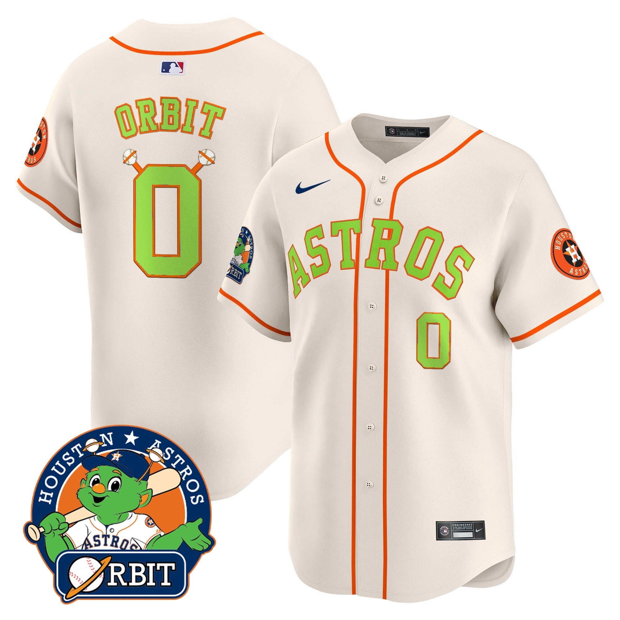 Astros Orbit Patch Vapor Premier Limited Jersey V2 - All Stitched