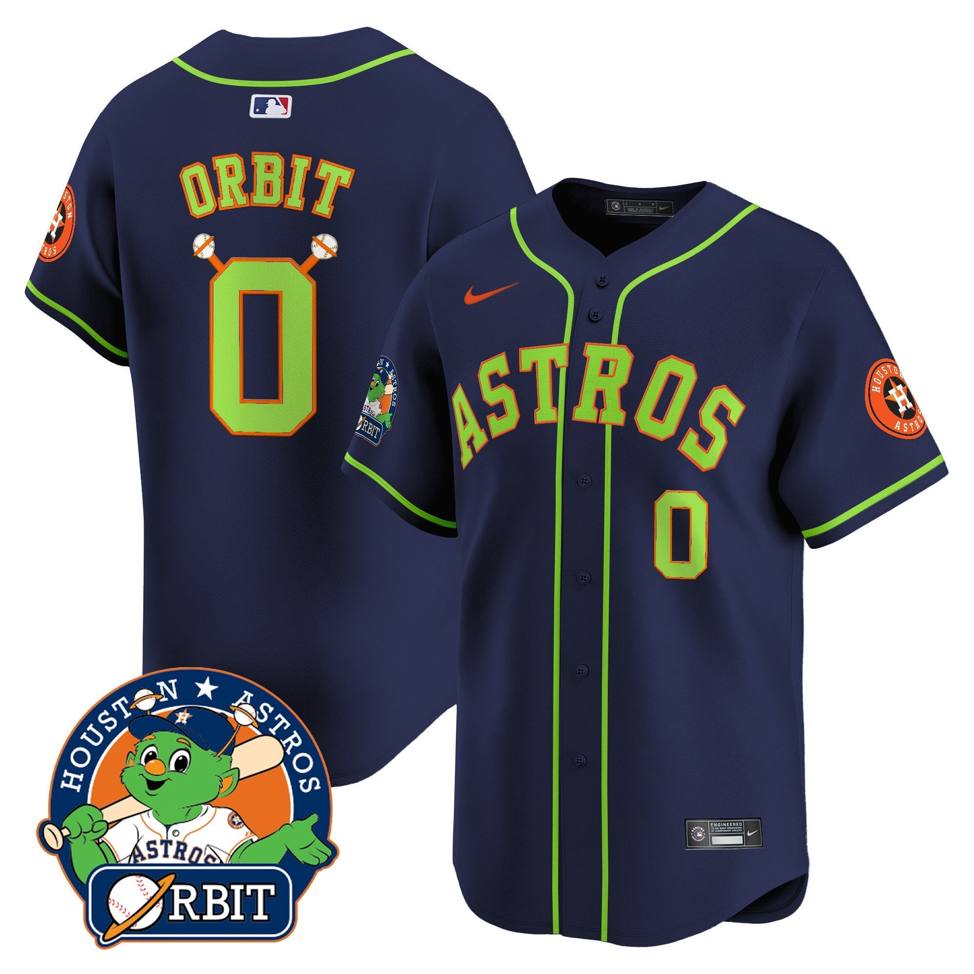 Astros Orbit Patch Vapor Premier Limited Jersey V2 - All Stitched