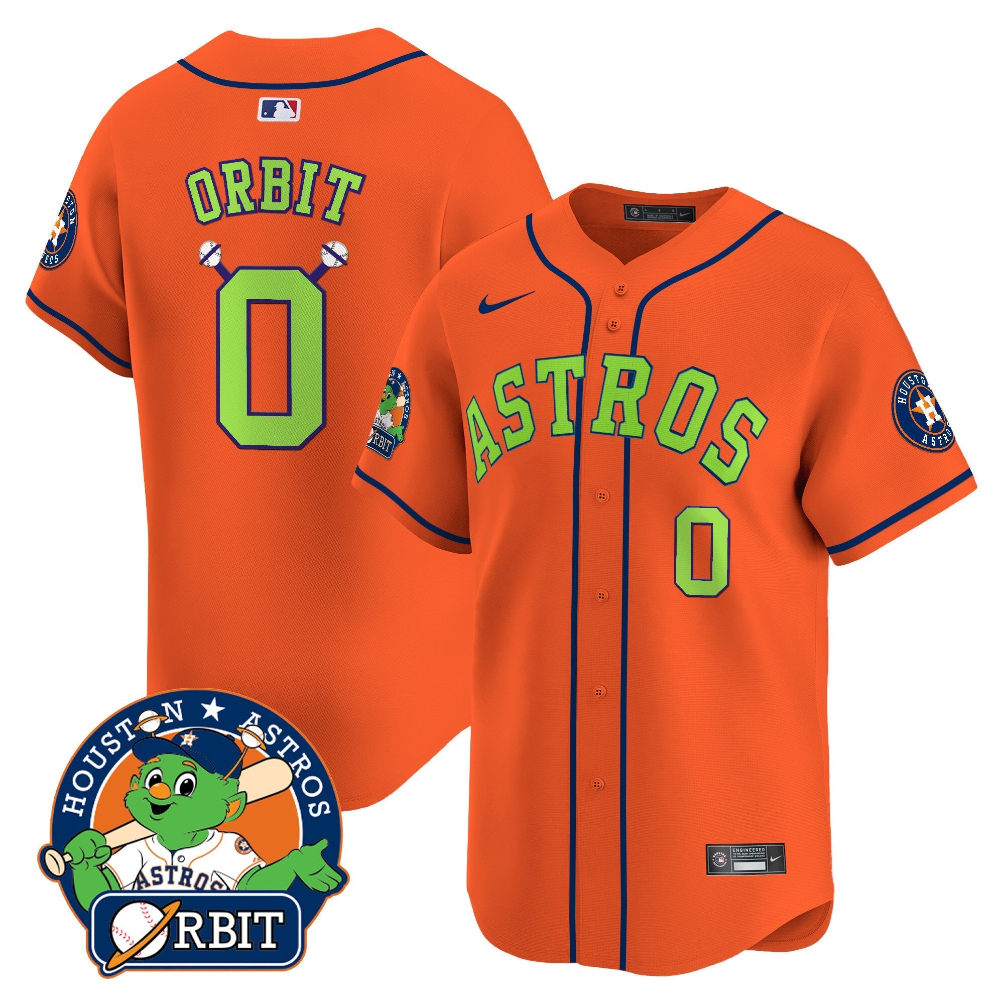Astros Orbit Patch Vapor Premier Limited Jersey V2 - All Stitched