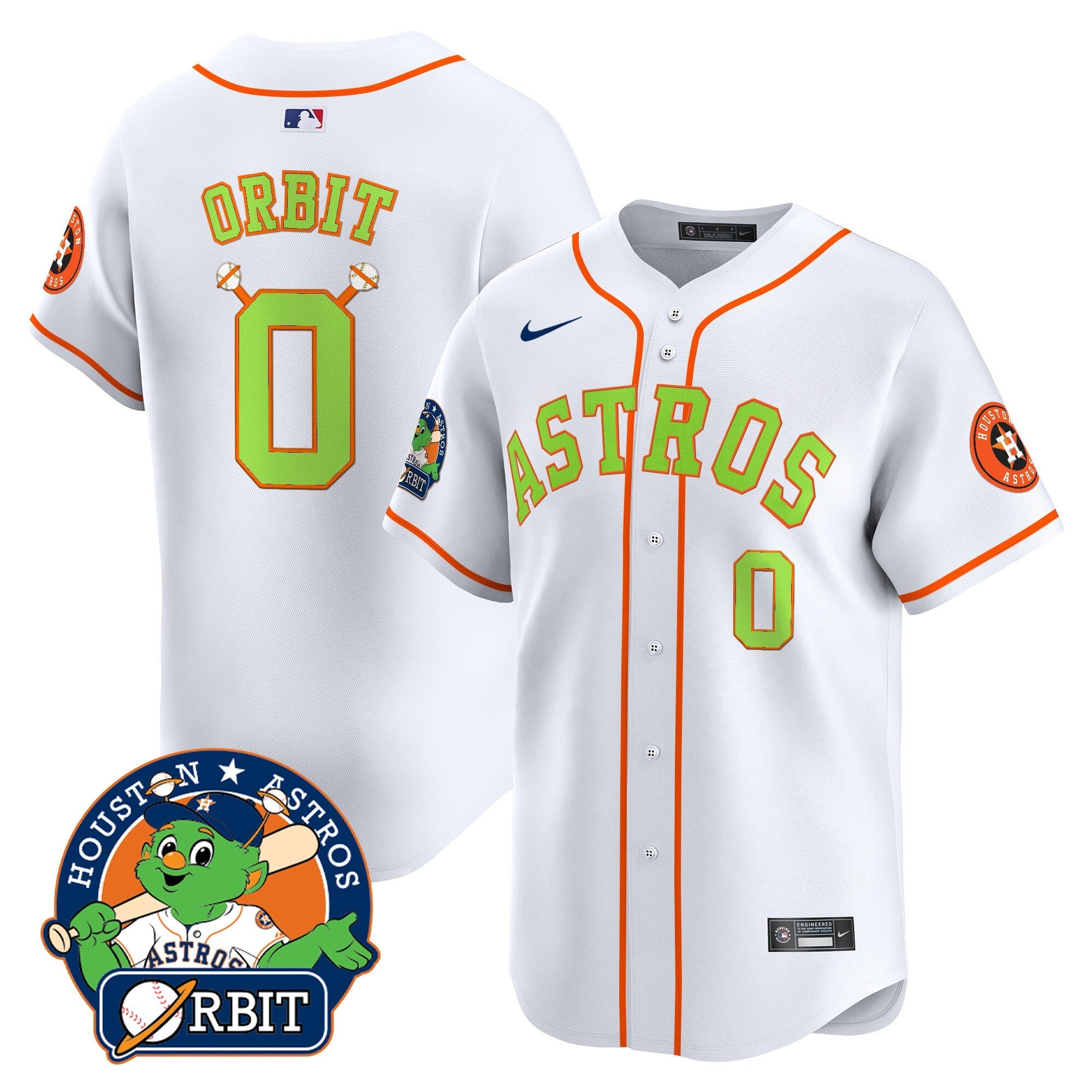 Astros Orbit Patch Vapor Premier Limited Jersey V2 - All Stitched