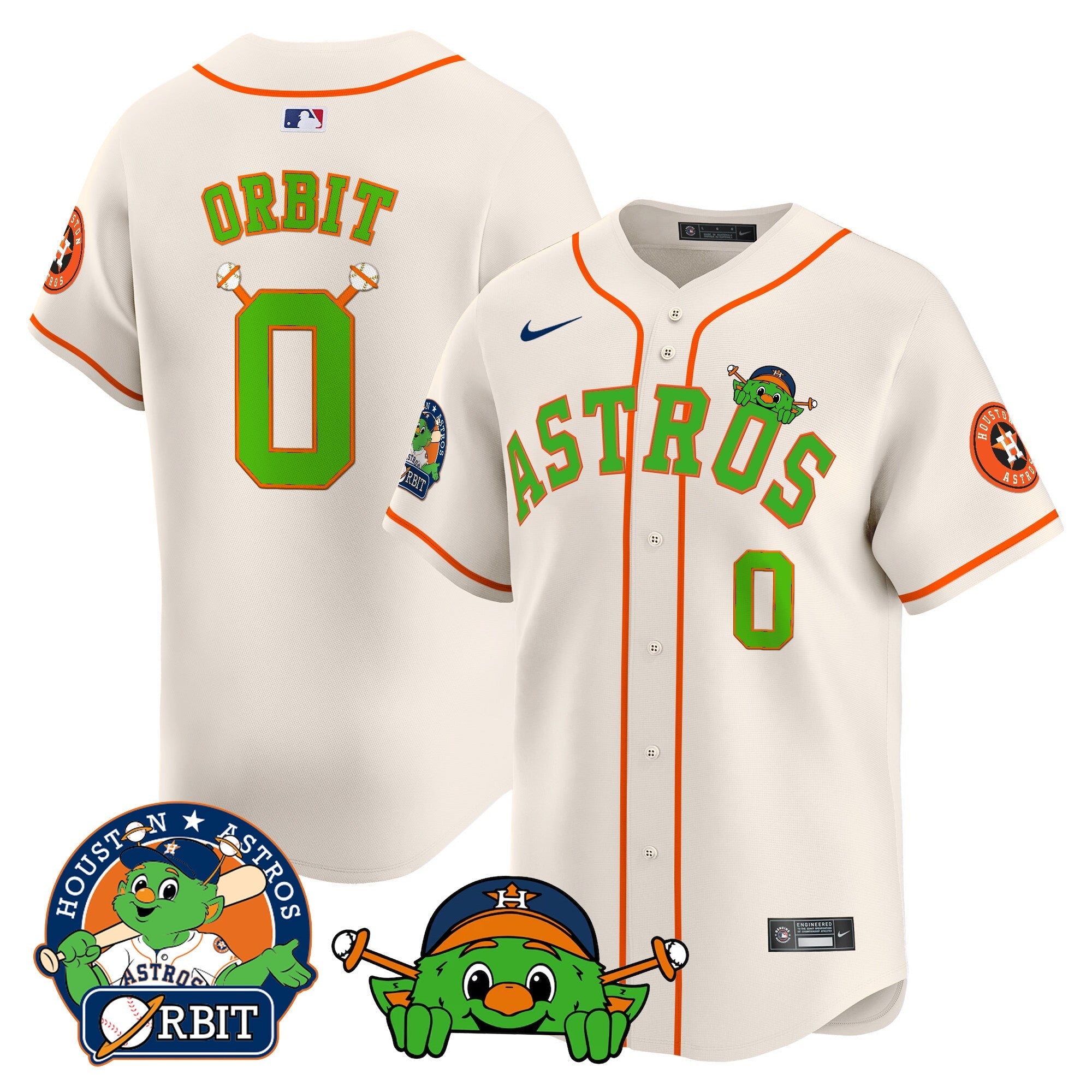Astros Orbit Patch Vapor Premier Limited Jersey V3 - All Stitched