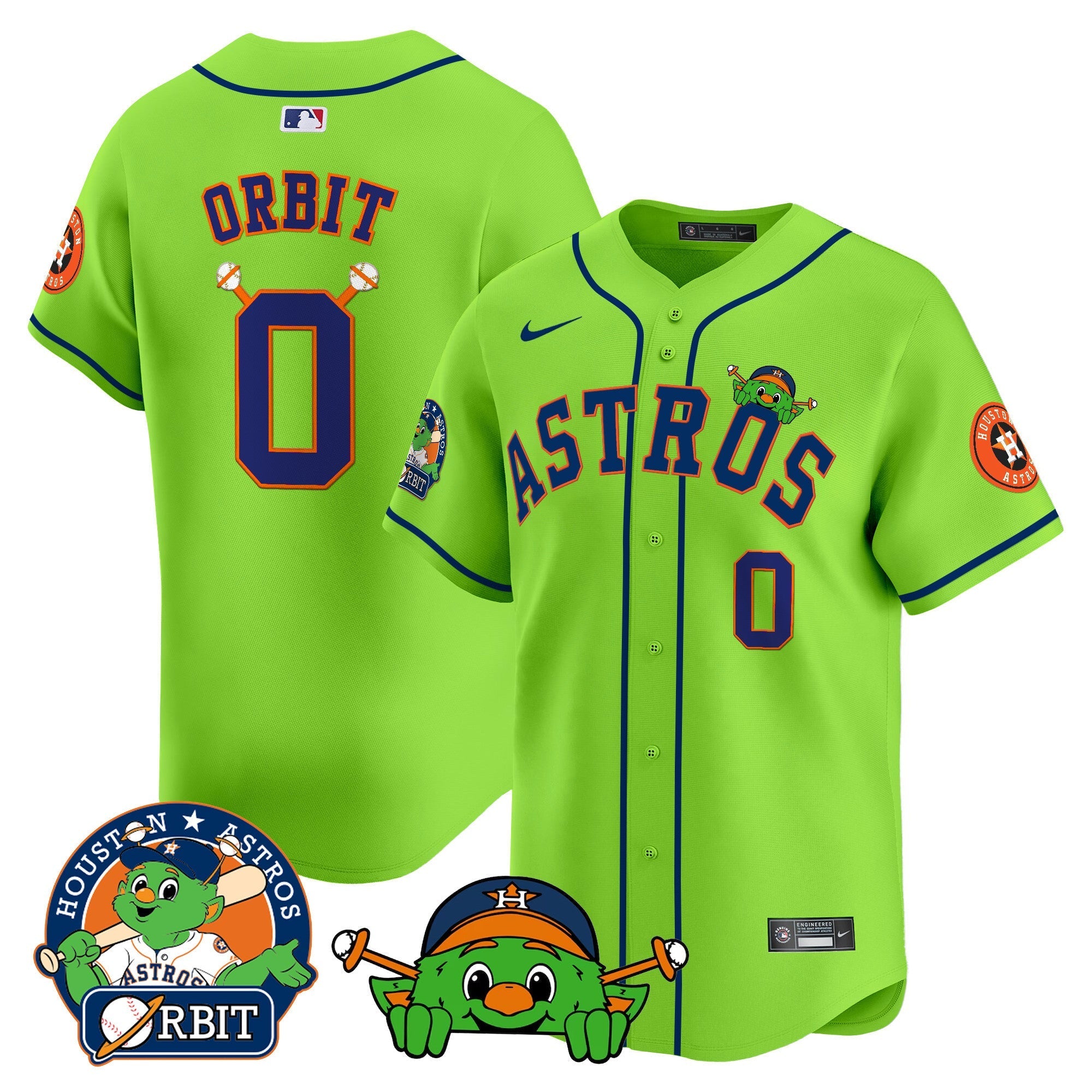 Astros Orbit Patch Vapor Premier Limited Jersey V3 - All Stitched
