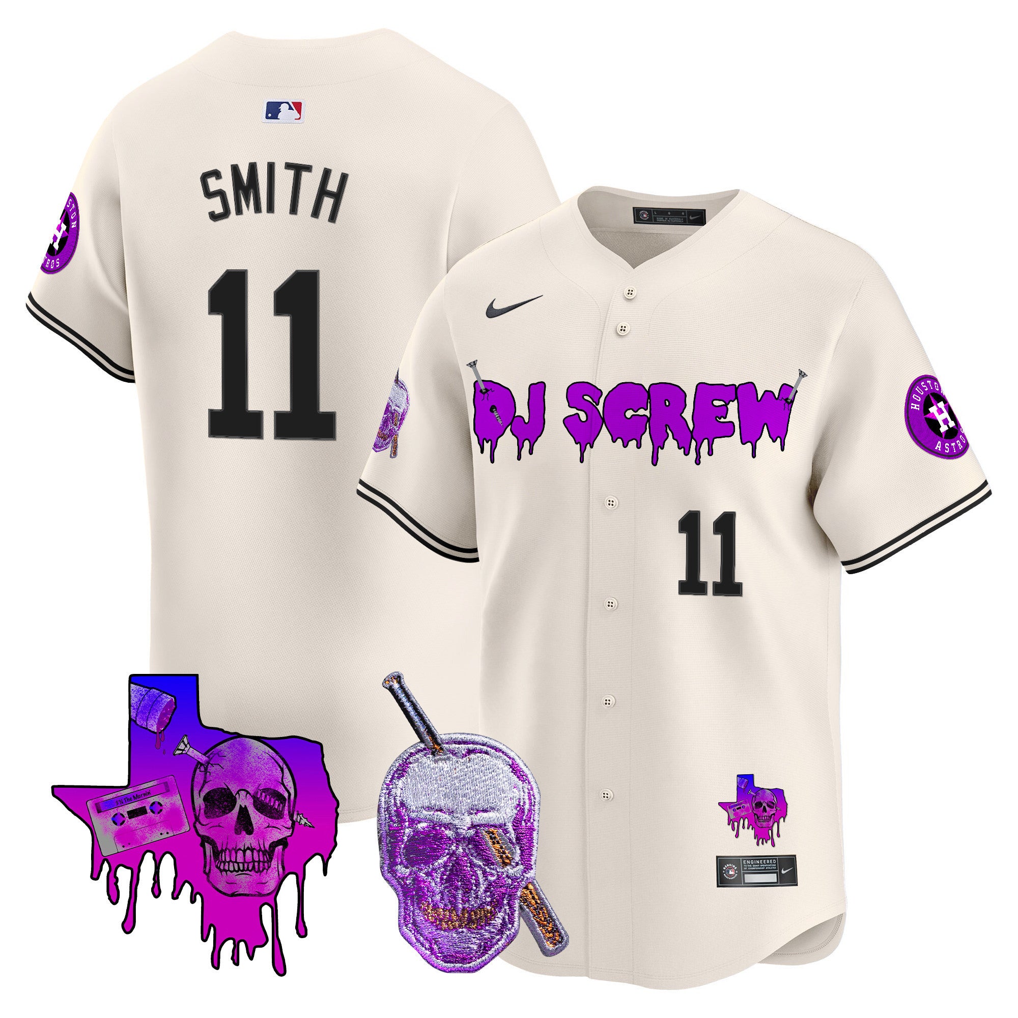 Astros DJ Screw Vapor Premier Limited Jersey - All Stitched