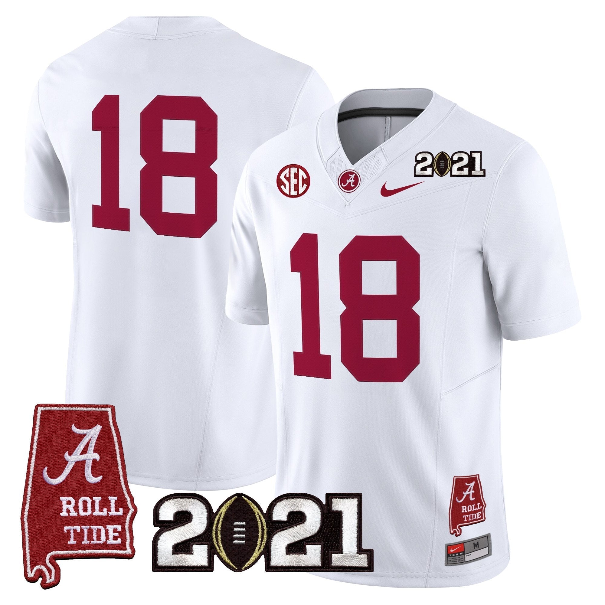 BAMA '2021 CFP National Championship' Vapor Limited Jersey - Alabama Map - All Stitched