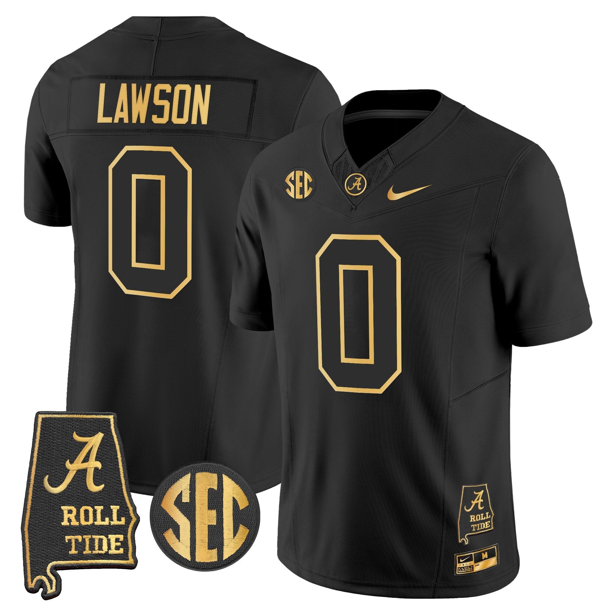 BAMA 2025 Gold Vapor Limited Jersey - Alabama Map - All Stitched