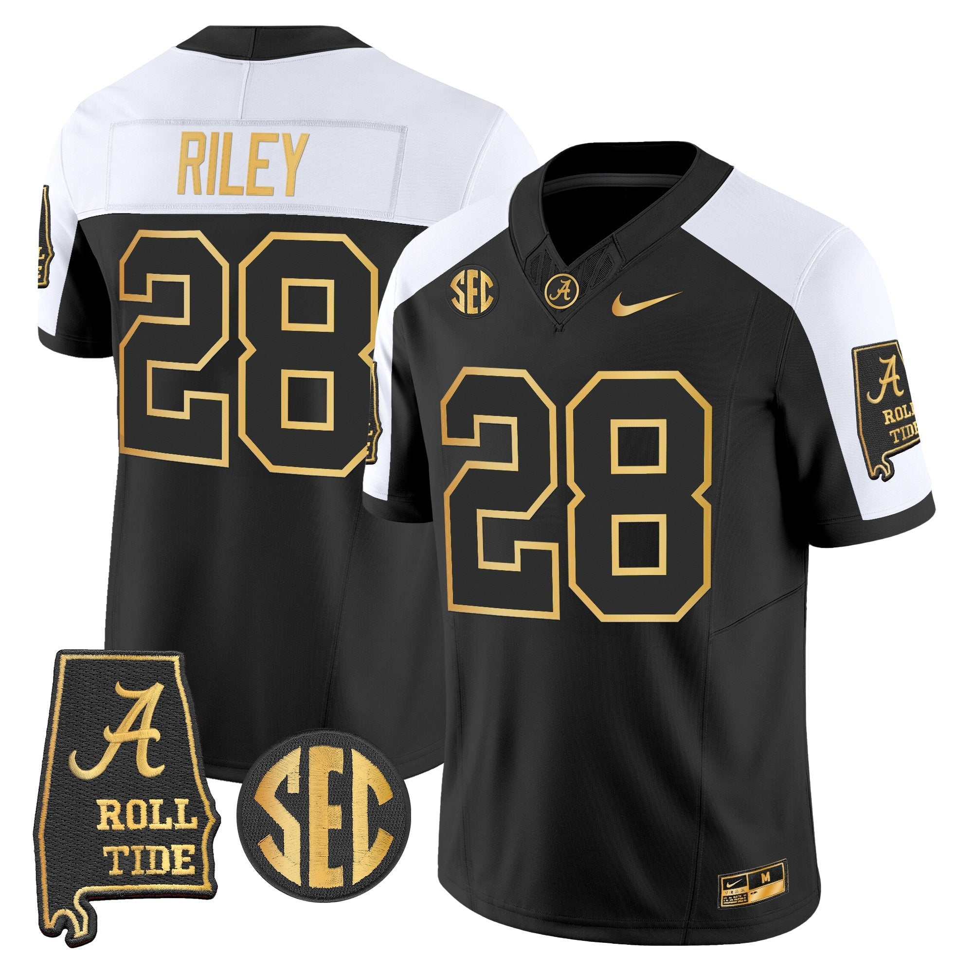 BAMA 2025 Gold Vapor Limited Jersey - Alabama Map - All Stitched