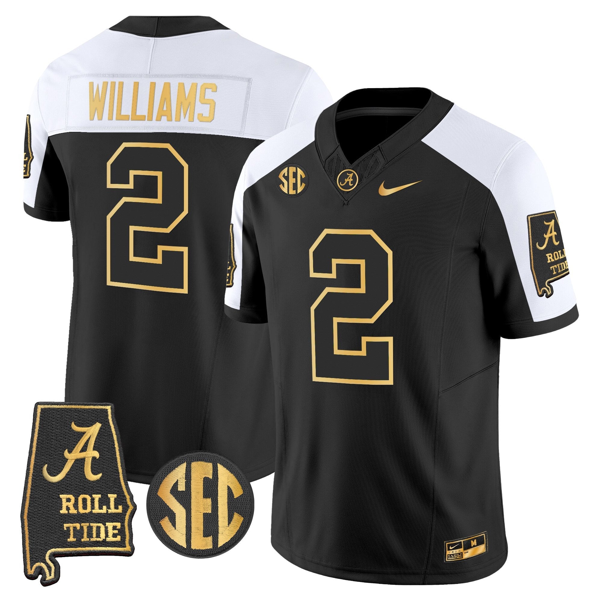 BAMA 2025 Gold Vapor Limited Jersey - Alabama Map - All Stitched