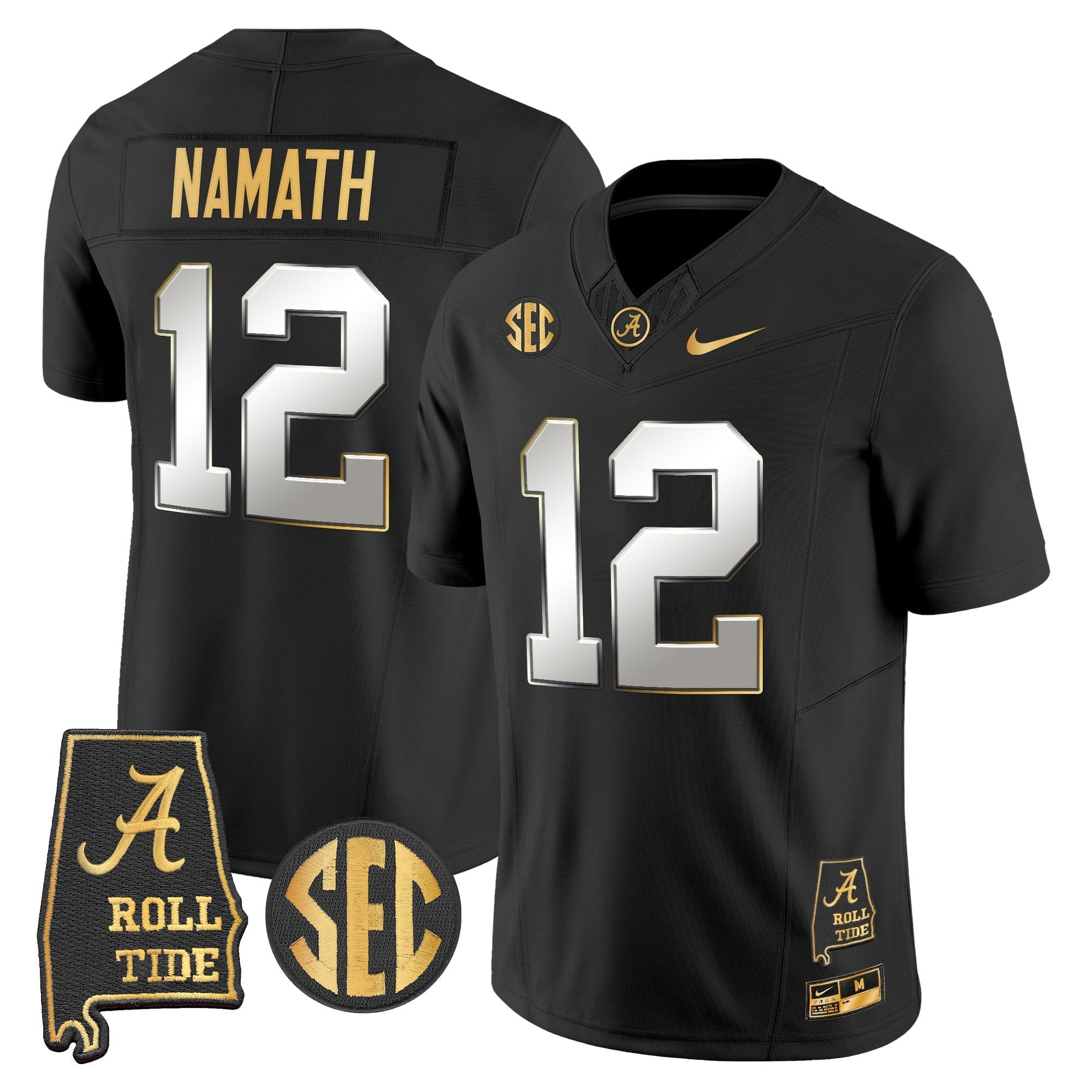 BAMA 2025 Gold Vapor Limited Jersey - Alabama Map - All Stitched