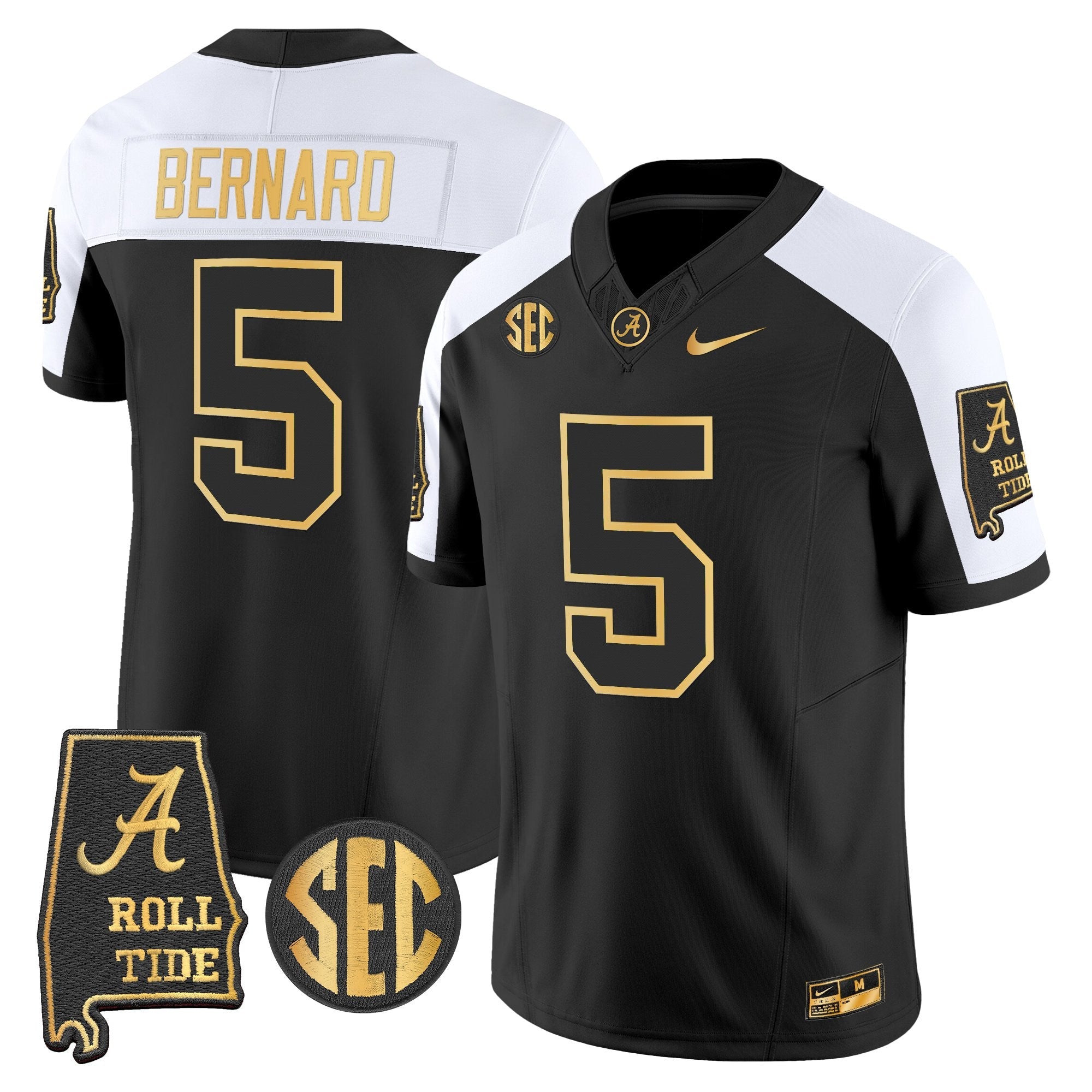 BAMA 2025 Gold Vapor Limited Jersey - Alabama Map - All Stitched