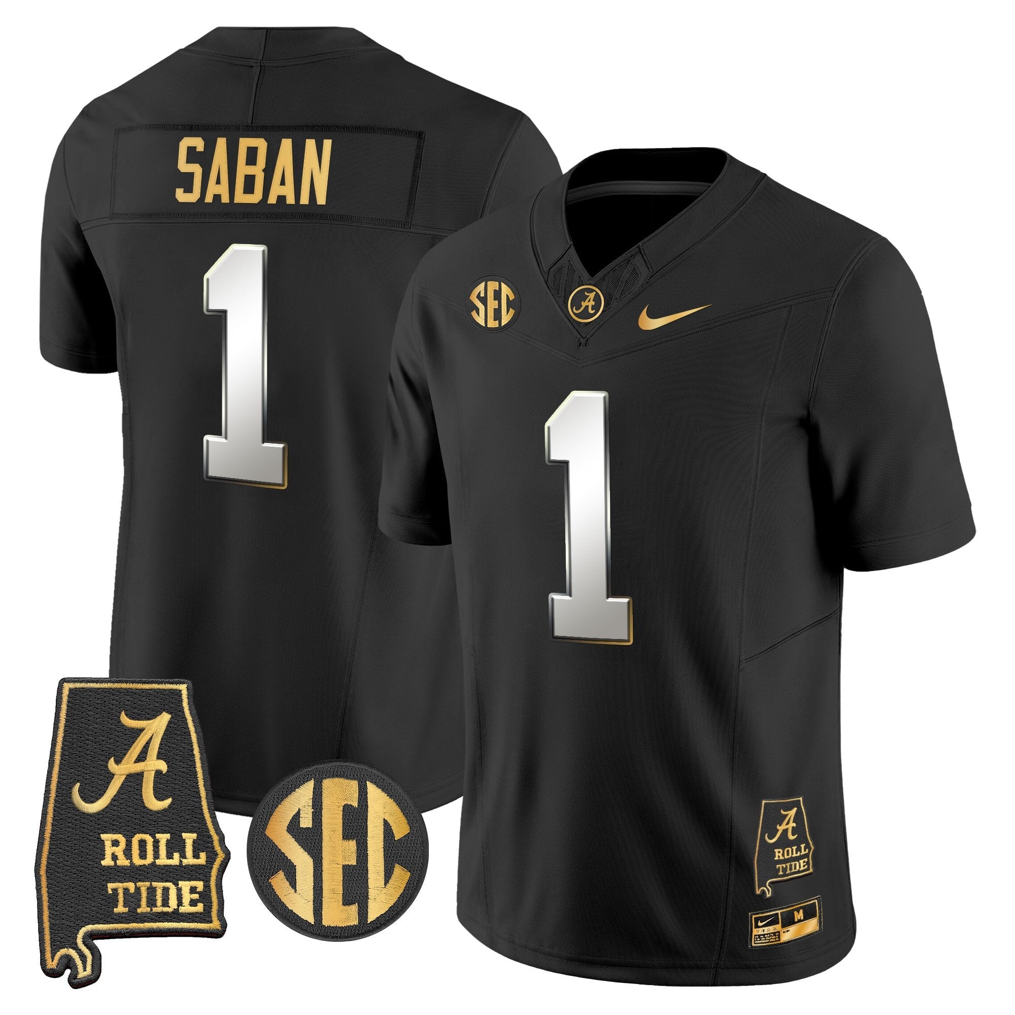 BAMA 2025 Gold Vapor Limited Jersey - Alabama Map - All Stitched