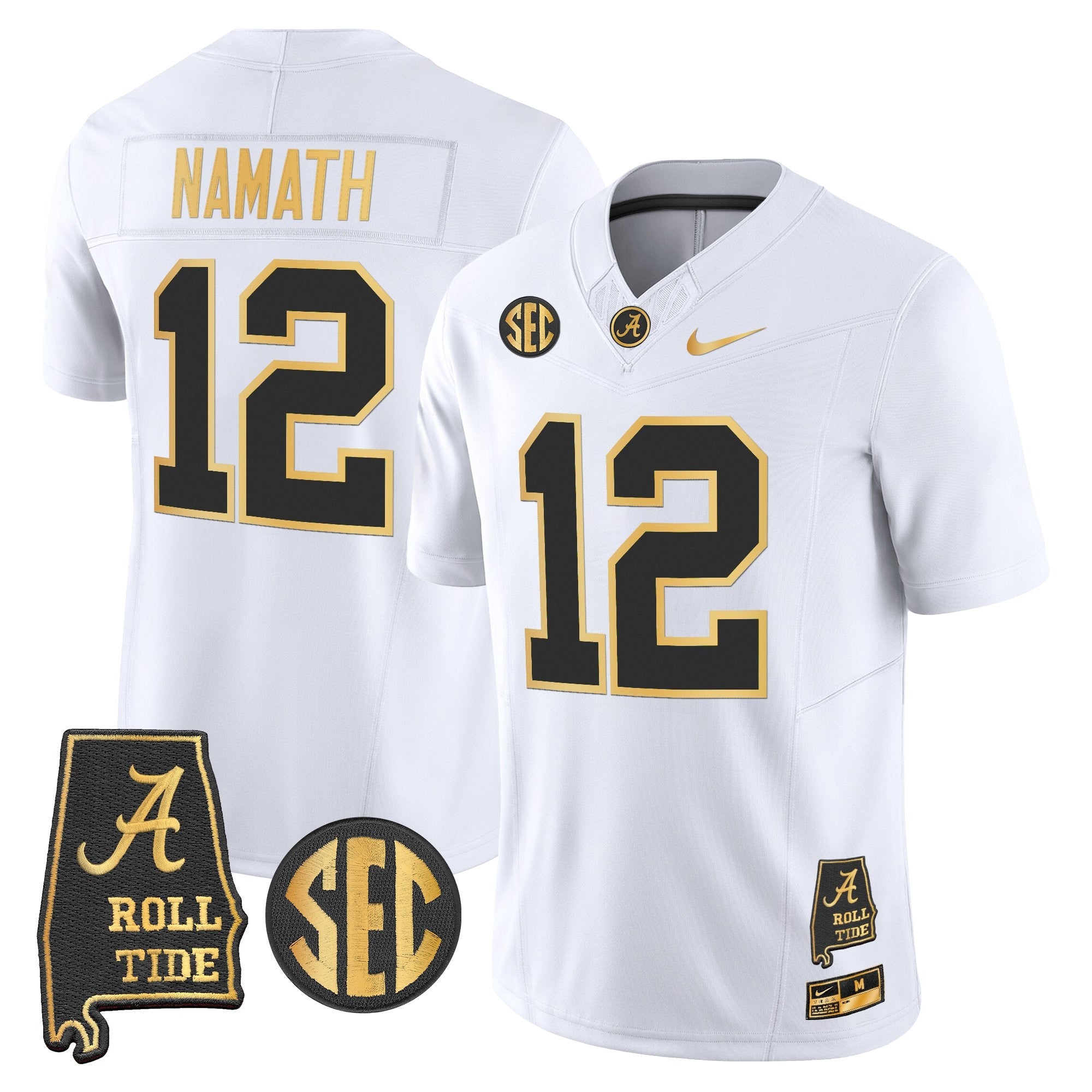 BAMA 2025 Gold Vapor Limited Jersey - Alabama Map - All Stitched