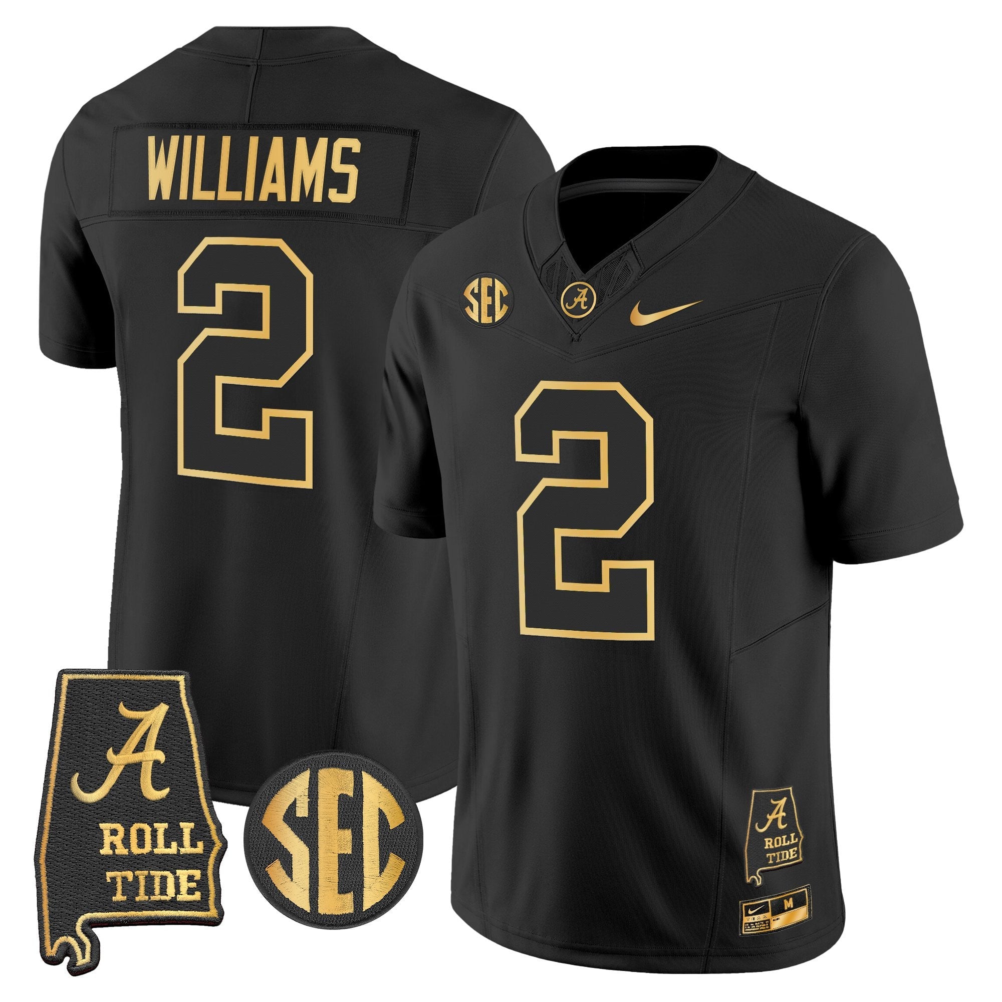 BAMA 2025 Gold Vapor Limited Jersey - Alabama Map - All Stitched