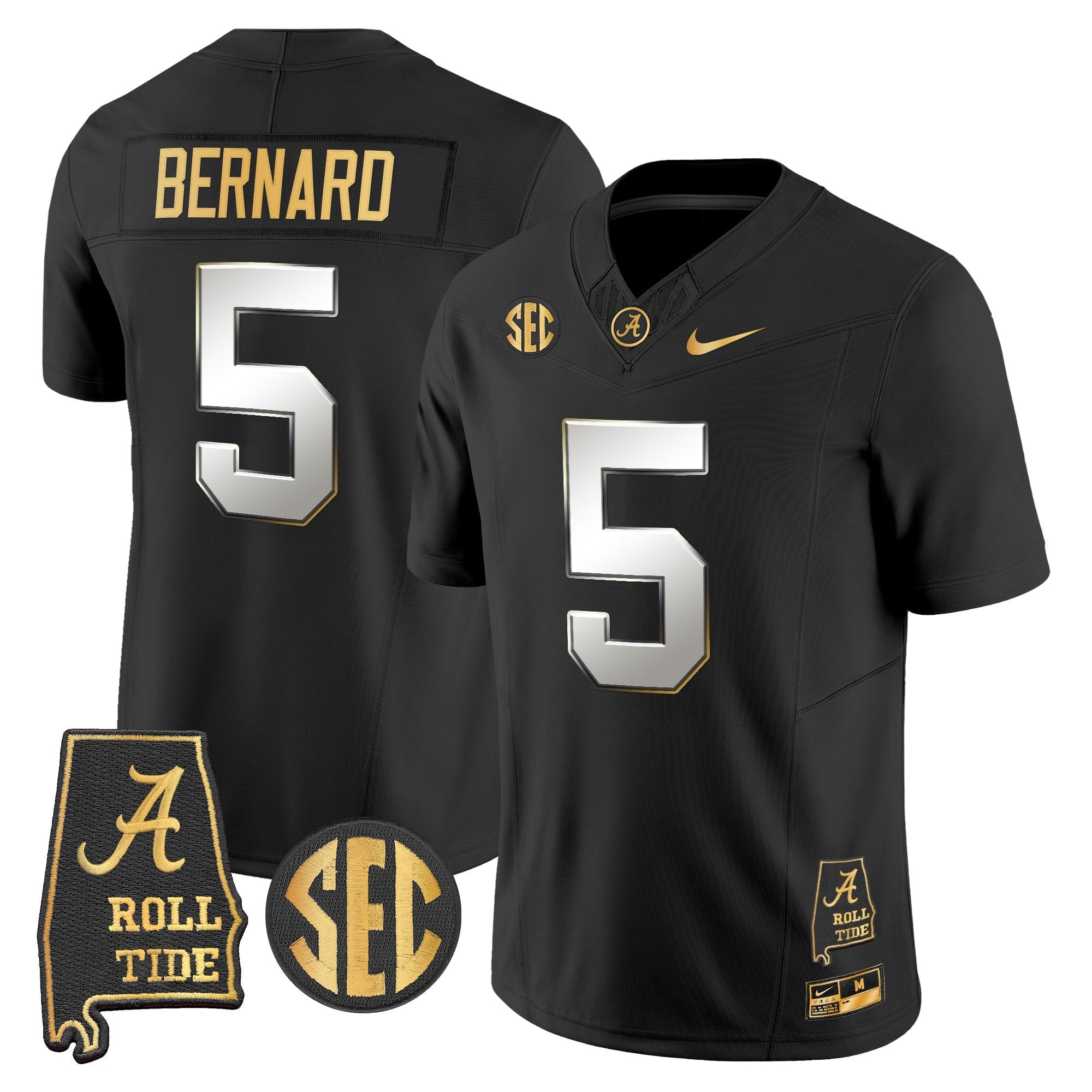 BAMA 2025 Gold Vapor Limited Jersey - Alabama Map - All Stitched