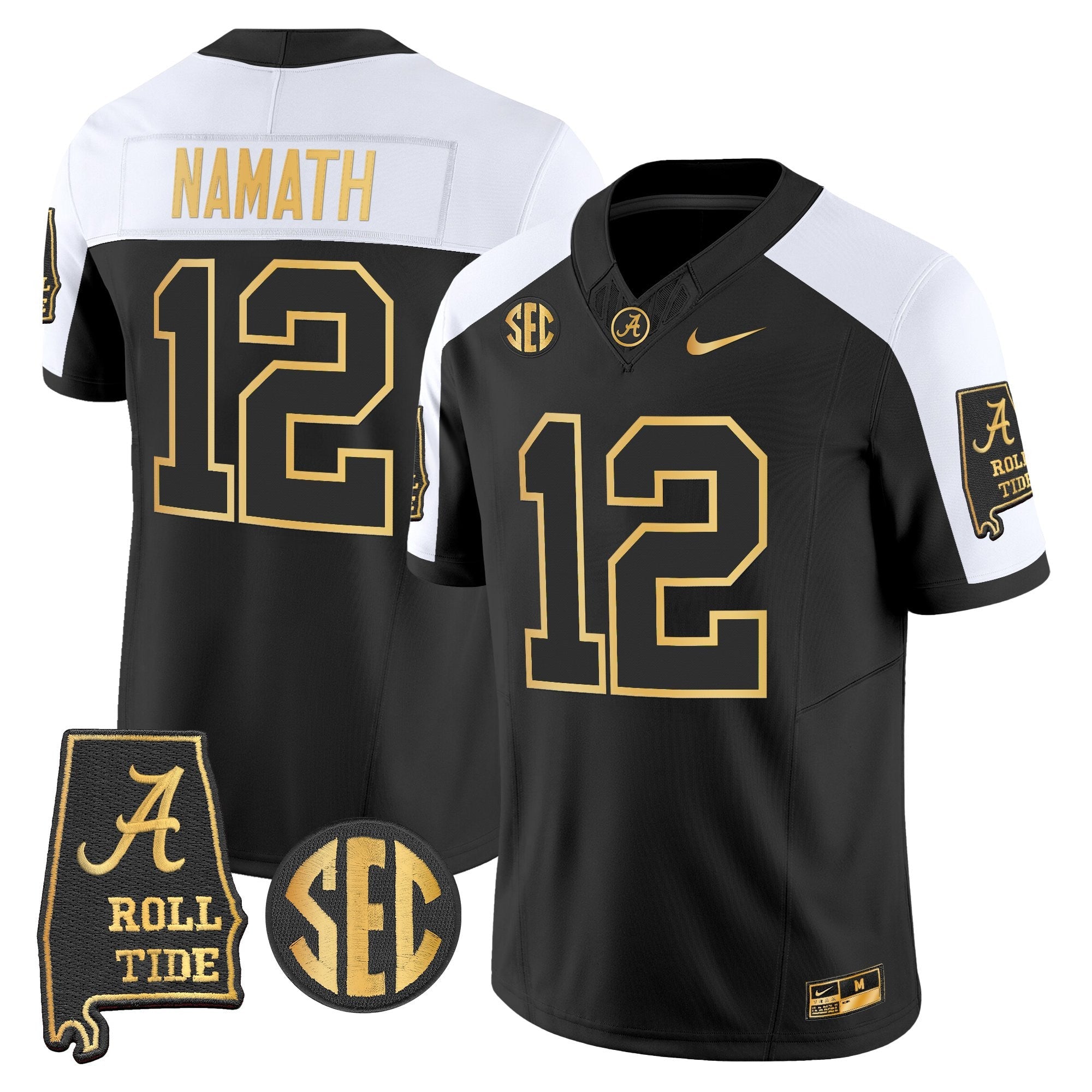 BAMA 2025 Gold Vapor Limited Jersey - Alabama Map - All Stitched