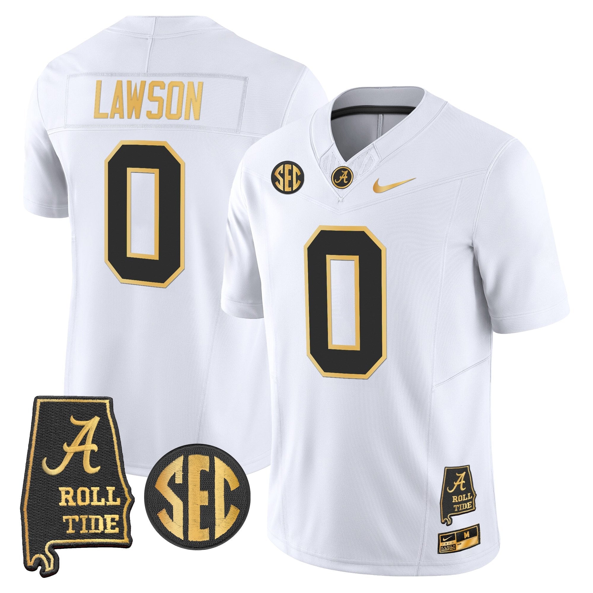 BAMA 2025 Gold Vapor Limited Jersey - Alabama Map - All Stitched