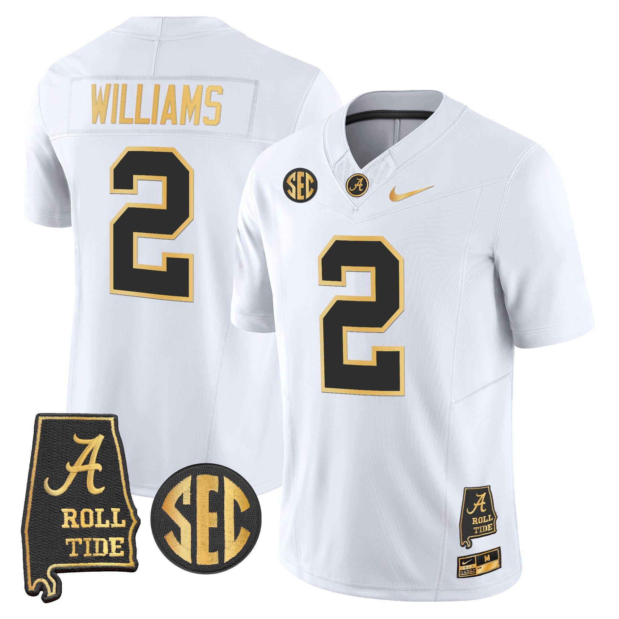 BAMA 2025 Gold Vapor Limited Jersey - Alabama Map - All Stitched