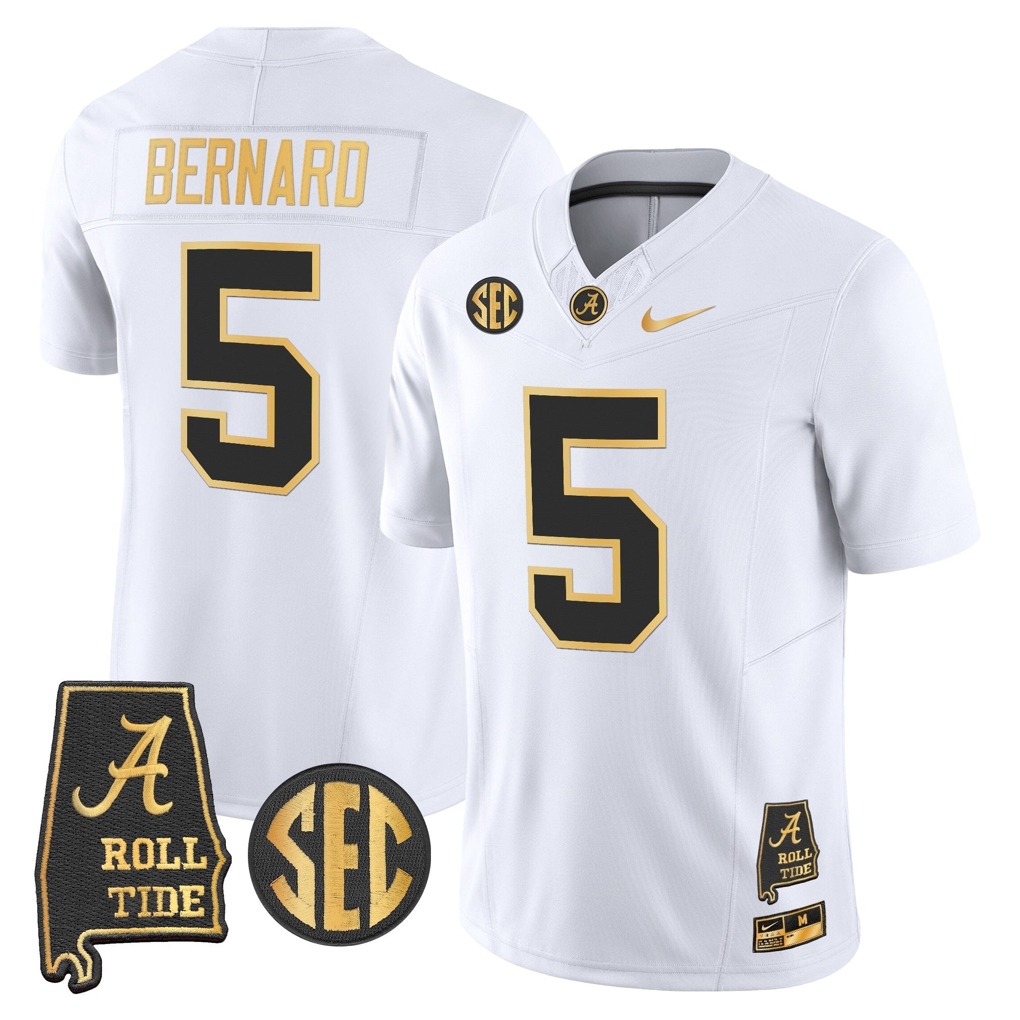 BAMA 2025 Gold Vapor Limited Jersey - Alabama Map - All Stitched