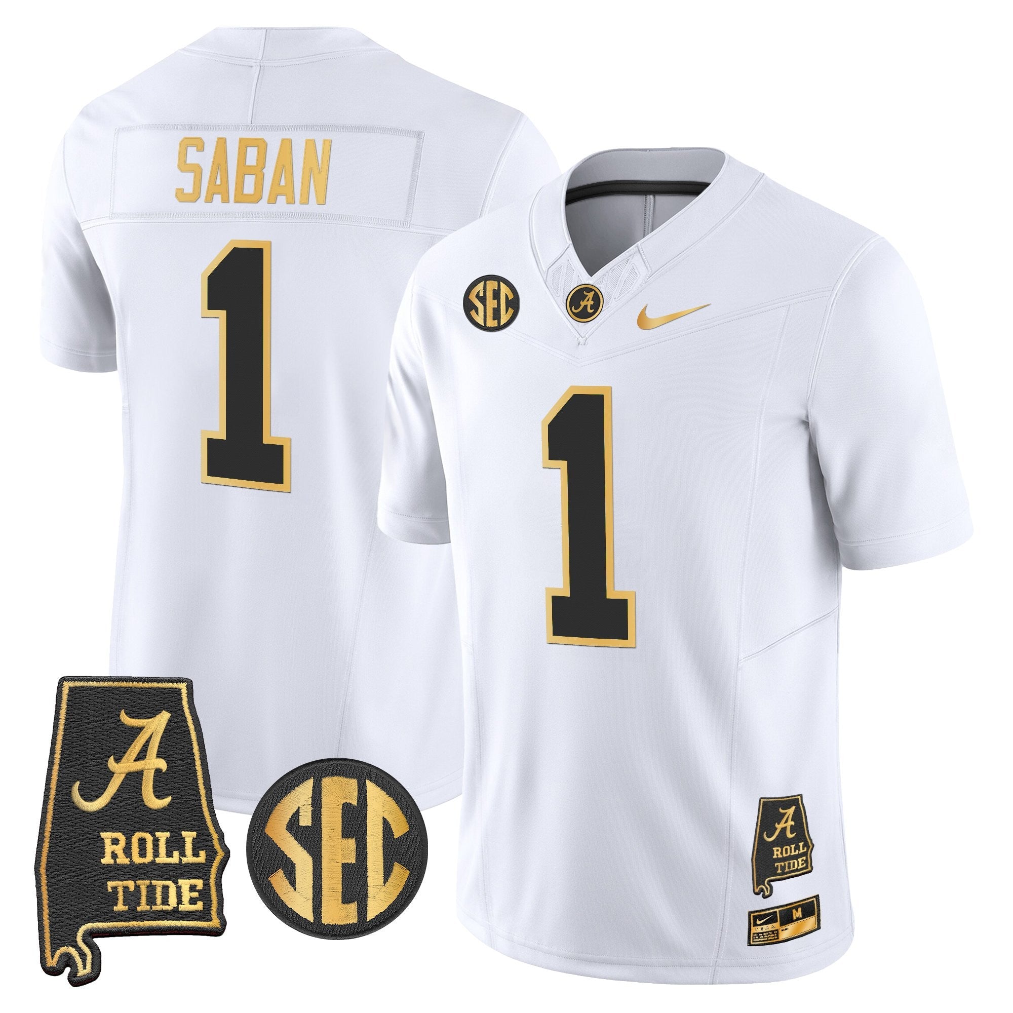 BAMA 2025 Gold Vapor Limited Jersey - Alabama Map - All Stitched