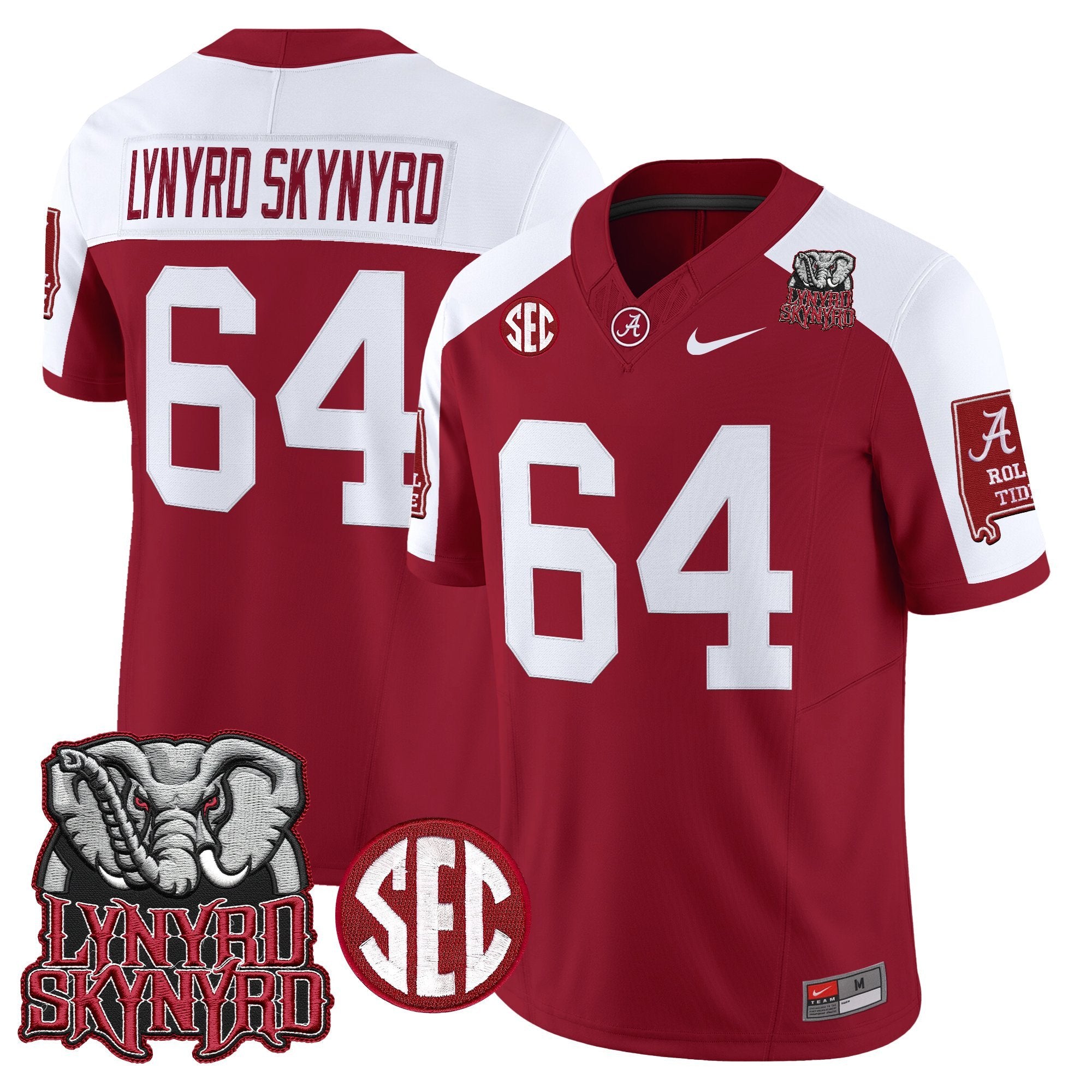 BAMA x Lynyrd Skynyrd Vapor Limited Jersey - Alabama Map - All Stitched