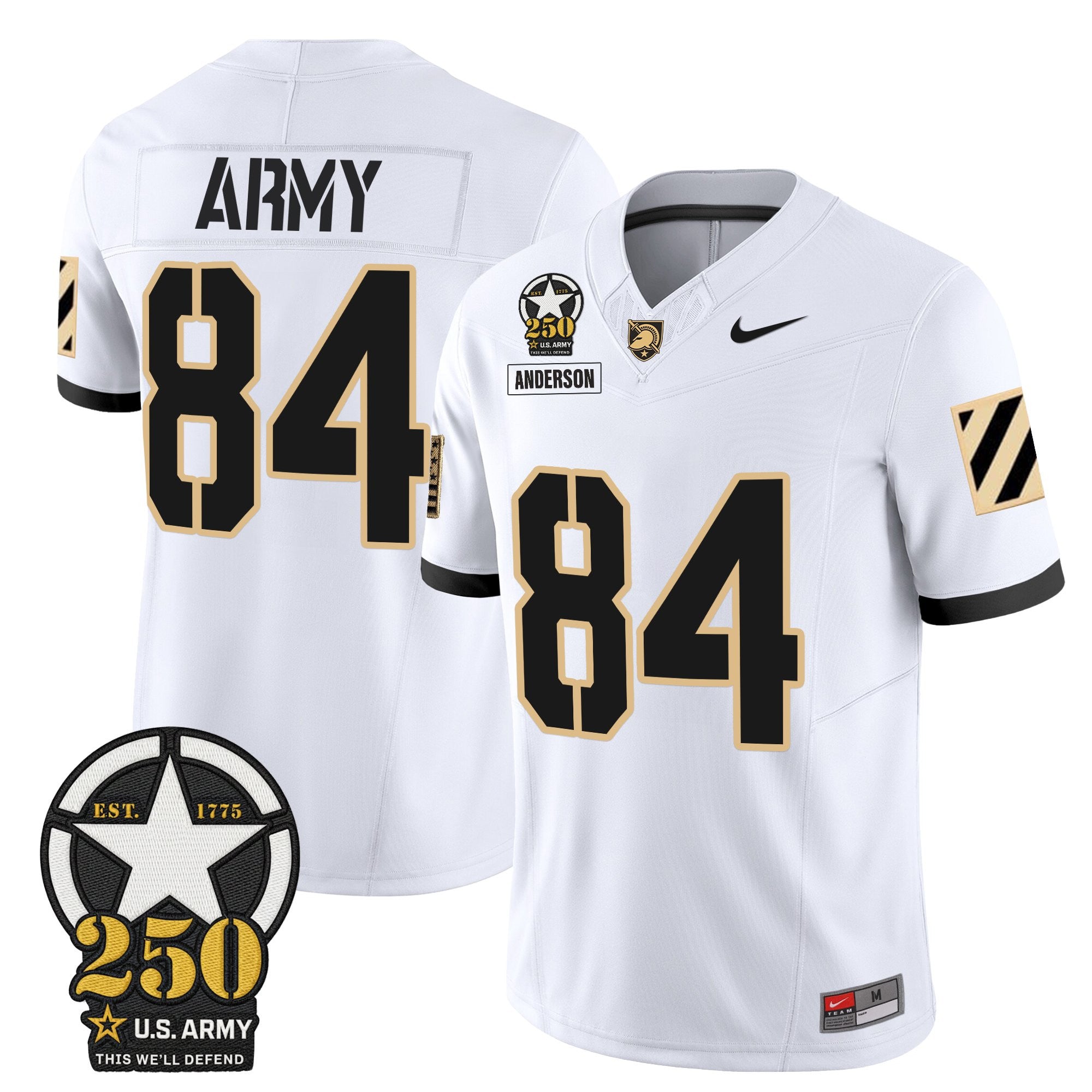Army Black Knights 250th Anniversary Patch Vapor Limited Jersey - All Stitched