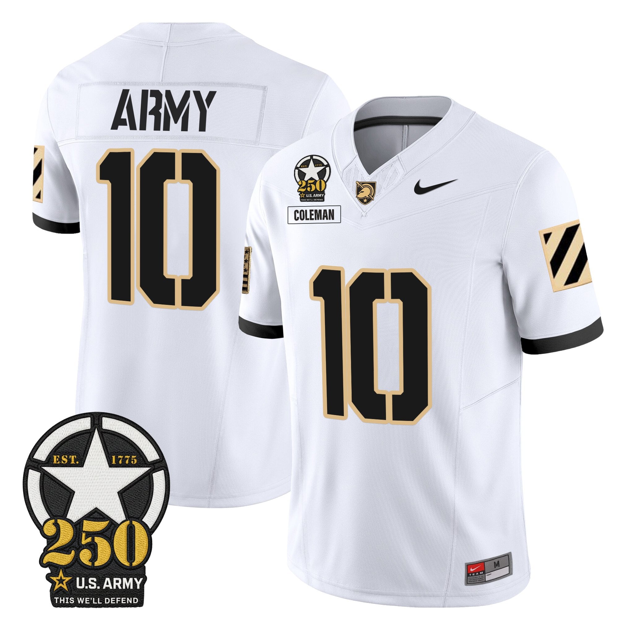 Army Black Knights 250th Anniversary Patch Vapor Limited Jersey - All Stitched