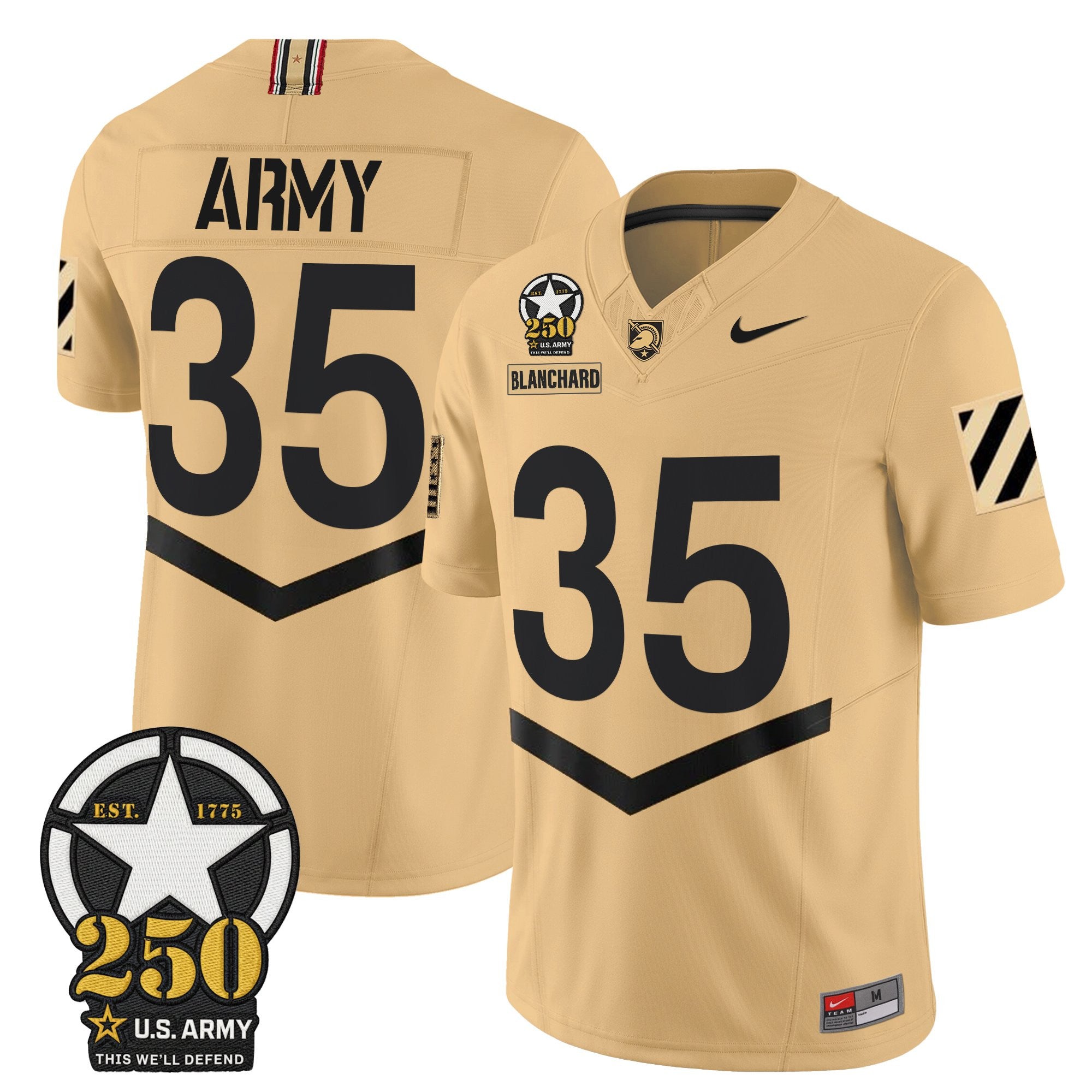 Army Black Knights 250th Anniversary Patch Vapor Limited Jersey - All Stitched