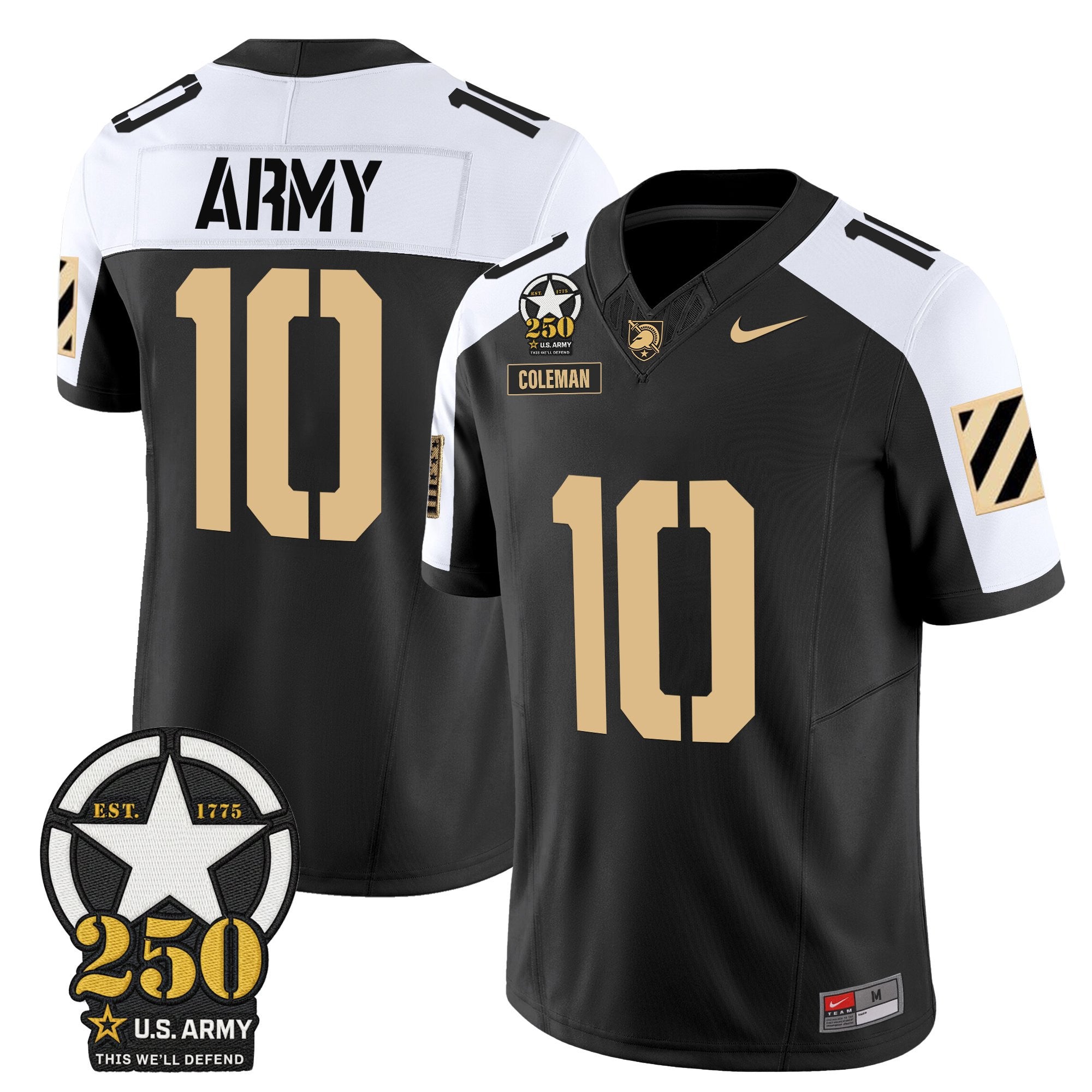 Army Black Knights 250th Anniversary Patch Vapor Limited Jersey - All Stitched