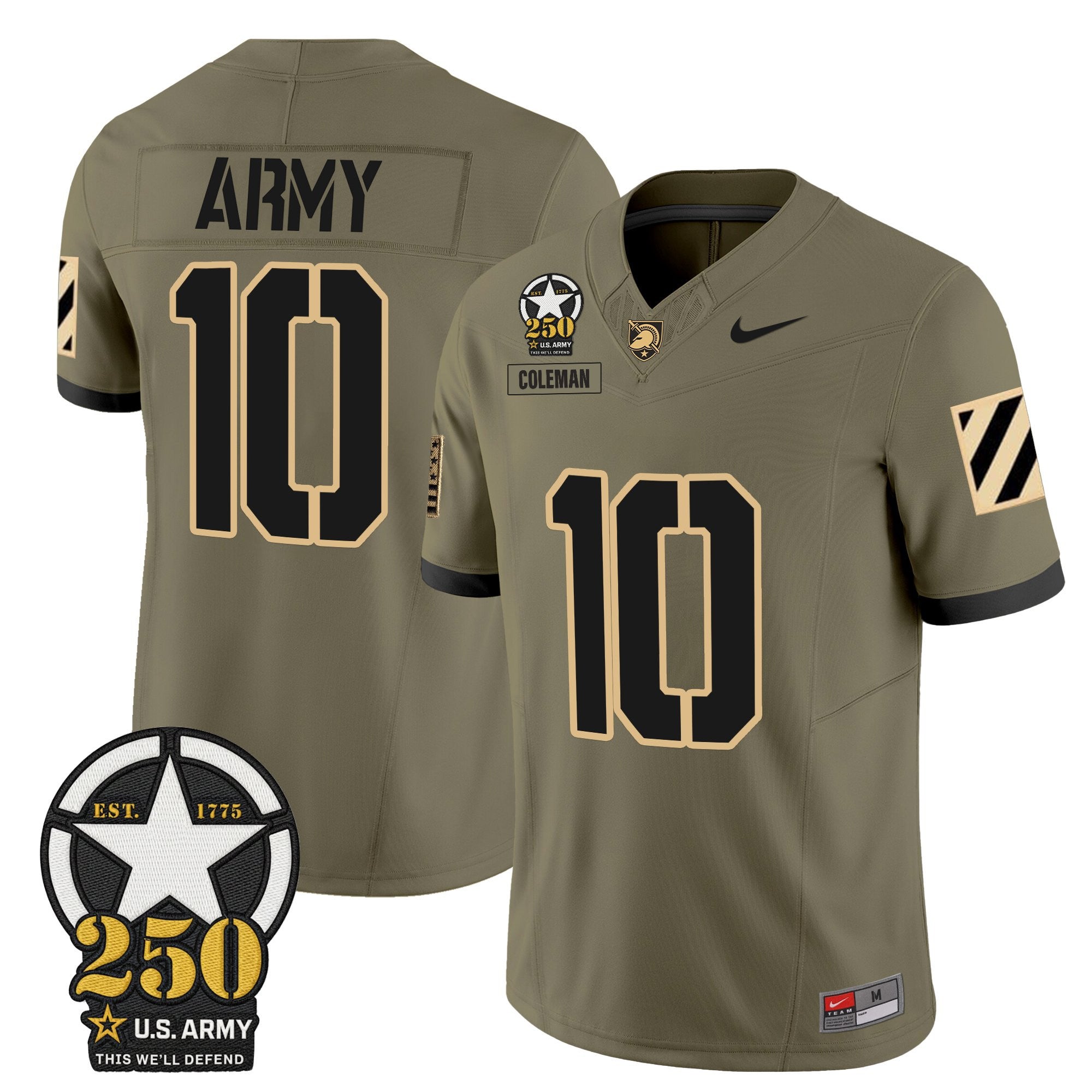 Army Black Knights 250th Anniversary Patch Vapor Limited Jersey - All Stitched