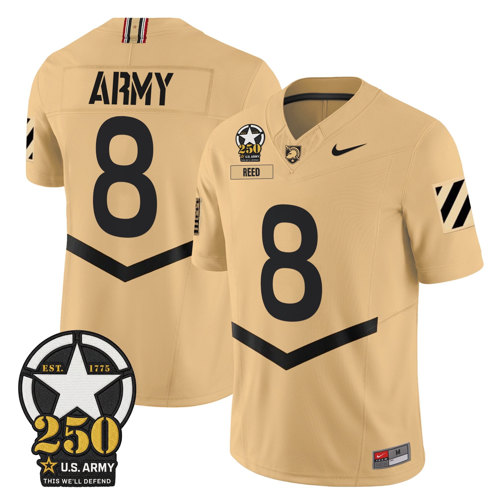 Army Black Knights 250th Anniversary Patch Vapor Limited Jersey - All Stitched