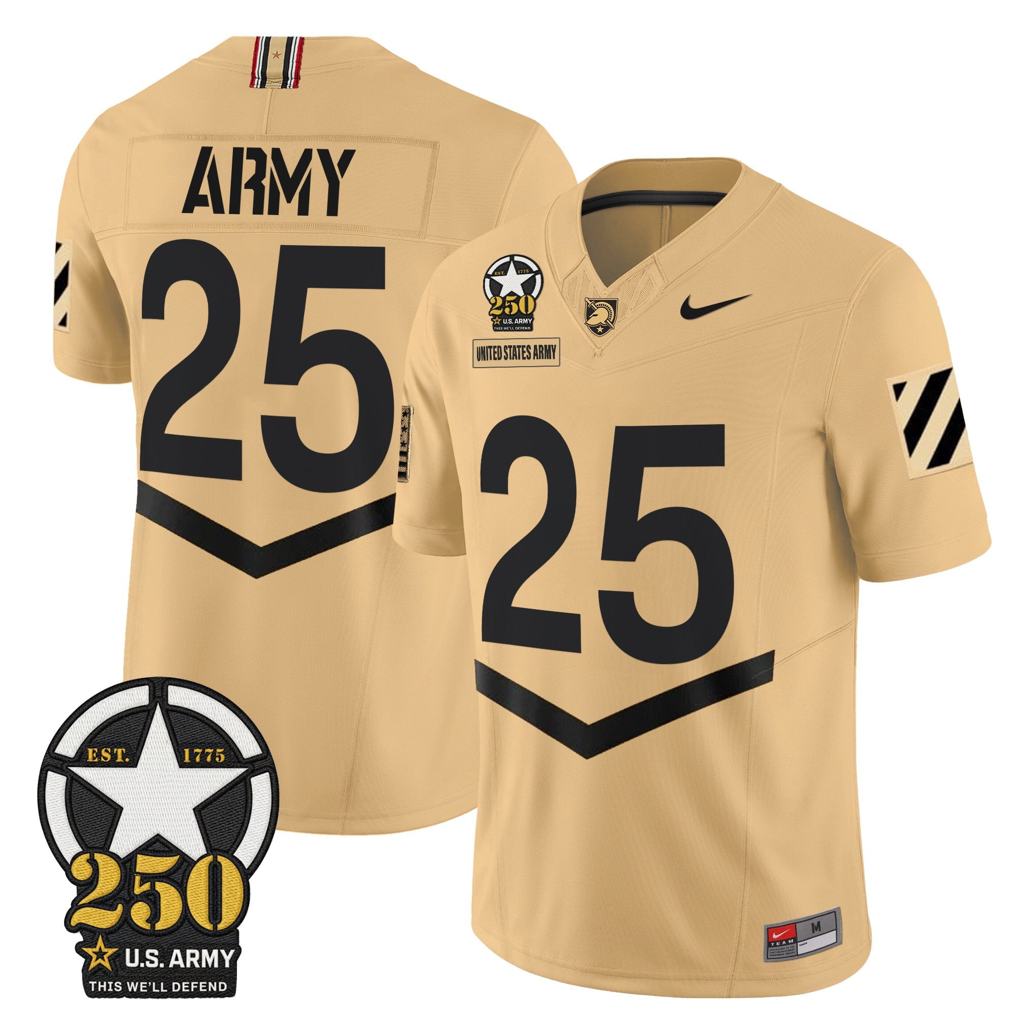 Army Black Knights 250th Anniversary Patch Vapor Limited Jersey - All Stitched