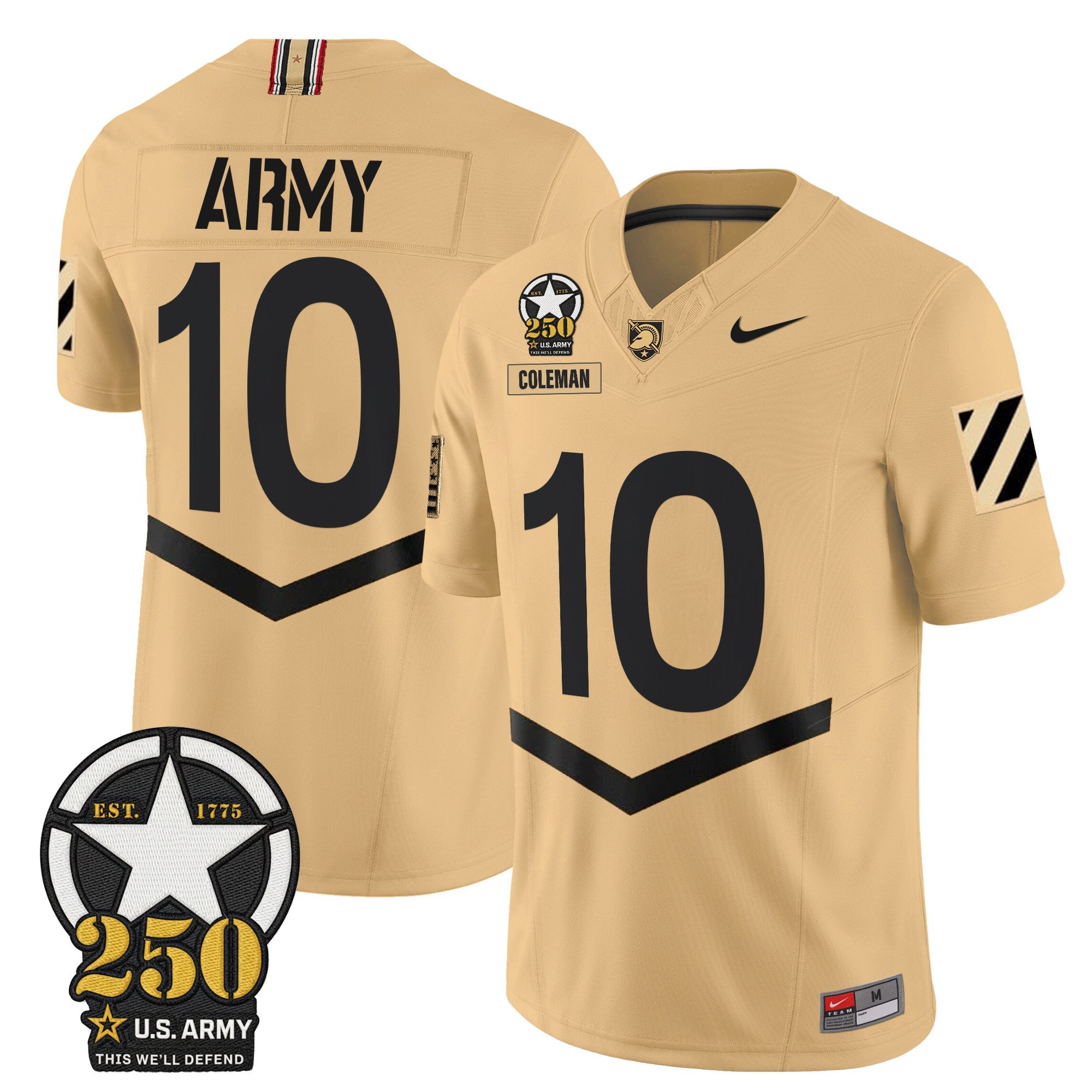 Army Black Knights 250th Anniversary Patch Vapor Limited Jersey - All Stitched