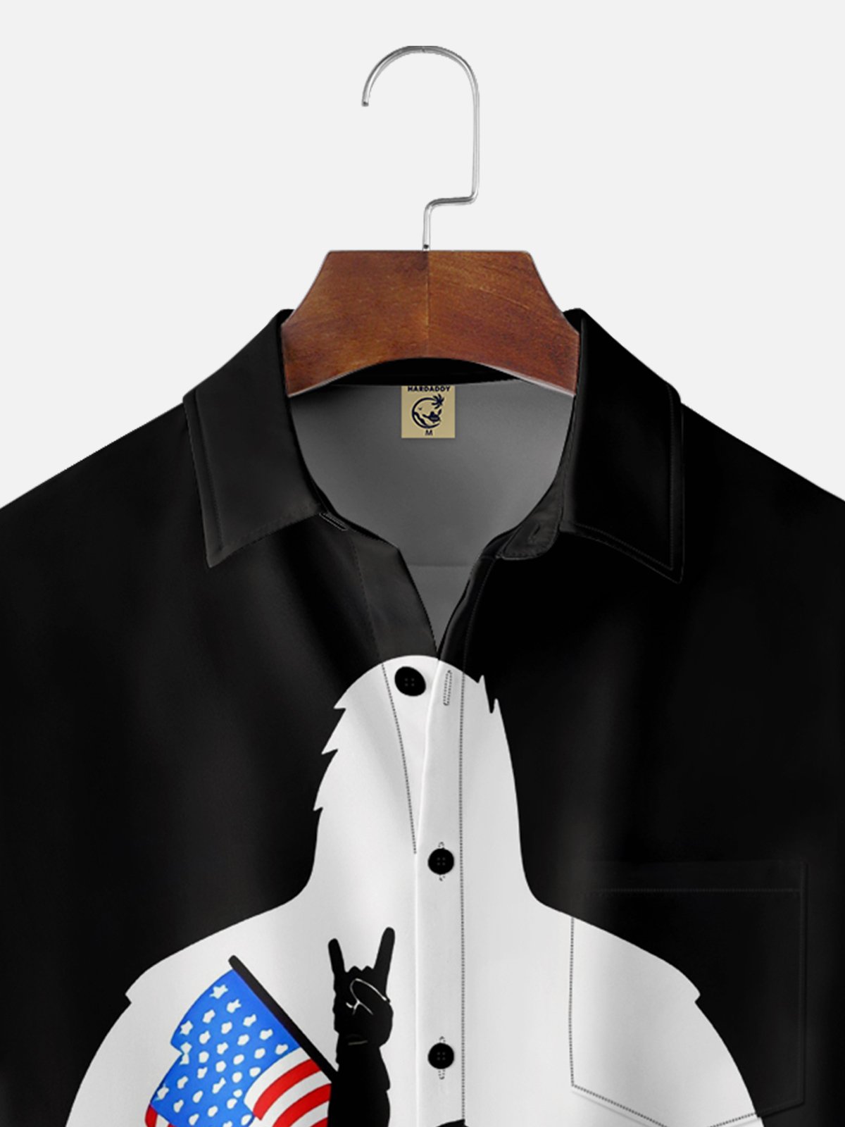 National American Bigfoot Patriotic Wicking Hawaiian Shirt