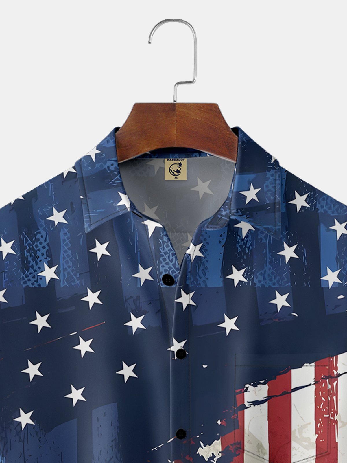  Moisture-wicking Memorial Day American Flag Chest Pocket Casual Shirt
