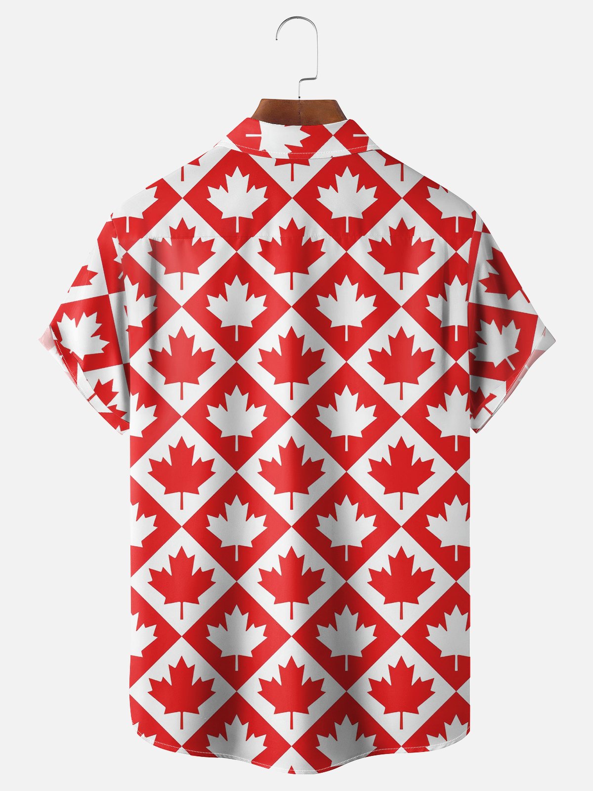 Moisture Wicking Canada Day Maple Leaf Chest Pocket Hawaiian Shirt