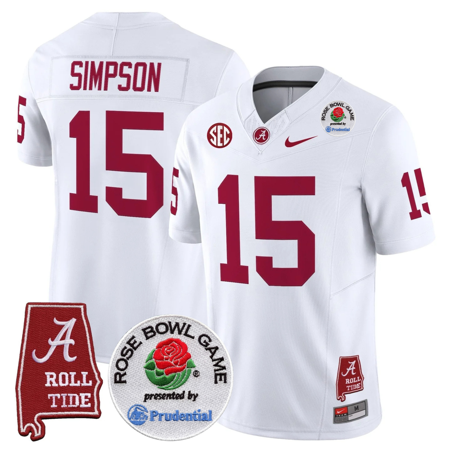 BAMA Rose Bowl Vapor Limited Jersey - All Stitched