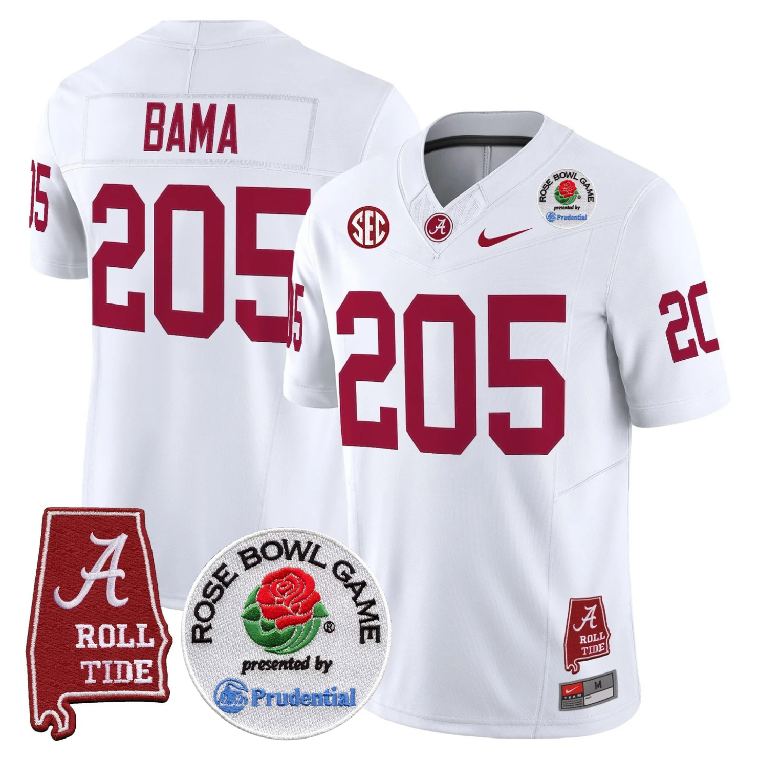 BAMA Rose Bowl Vapor Limited Jersey - All Stitched