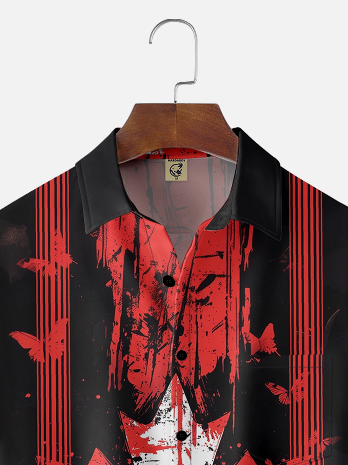 Moisture-wicking Canada Day Maple Leaf Chest Pocket Bowling Shirt