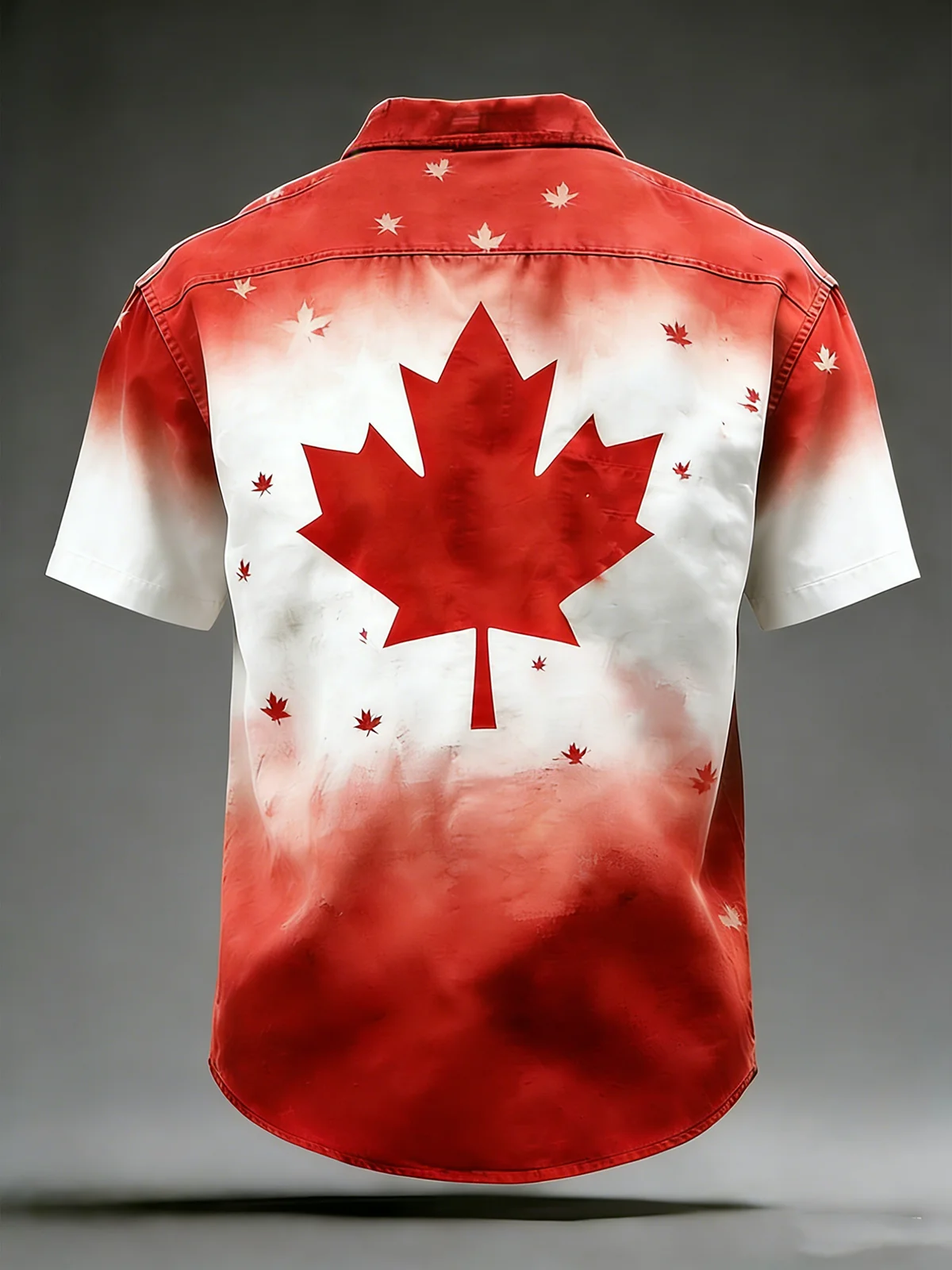 Moisture Wicking Canada Day Maple Leaf Chest Pocke Holiday Hawaiian Shirt