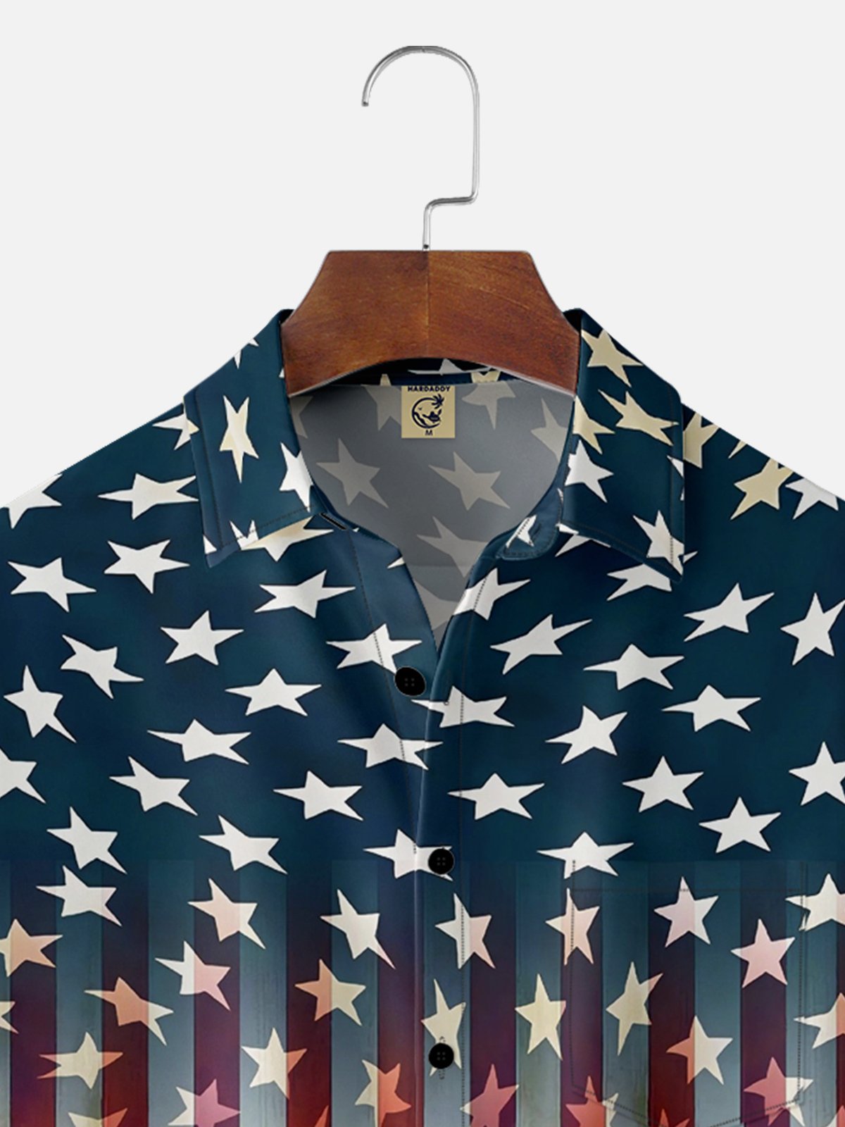  American Flag Chest Pocket Short Sleeve Casual Shirt