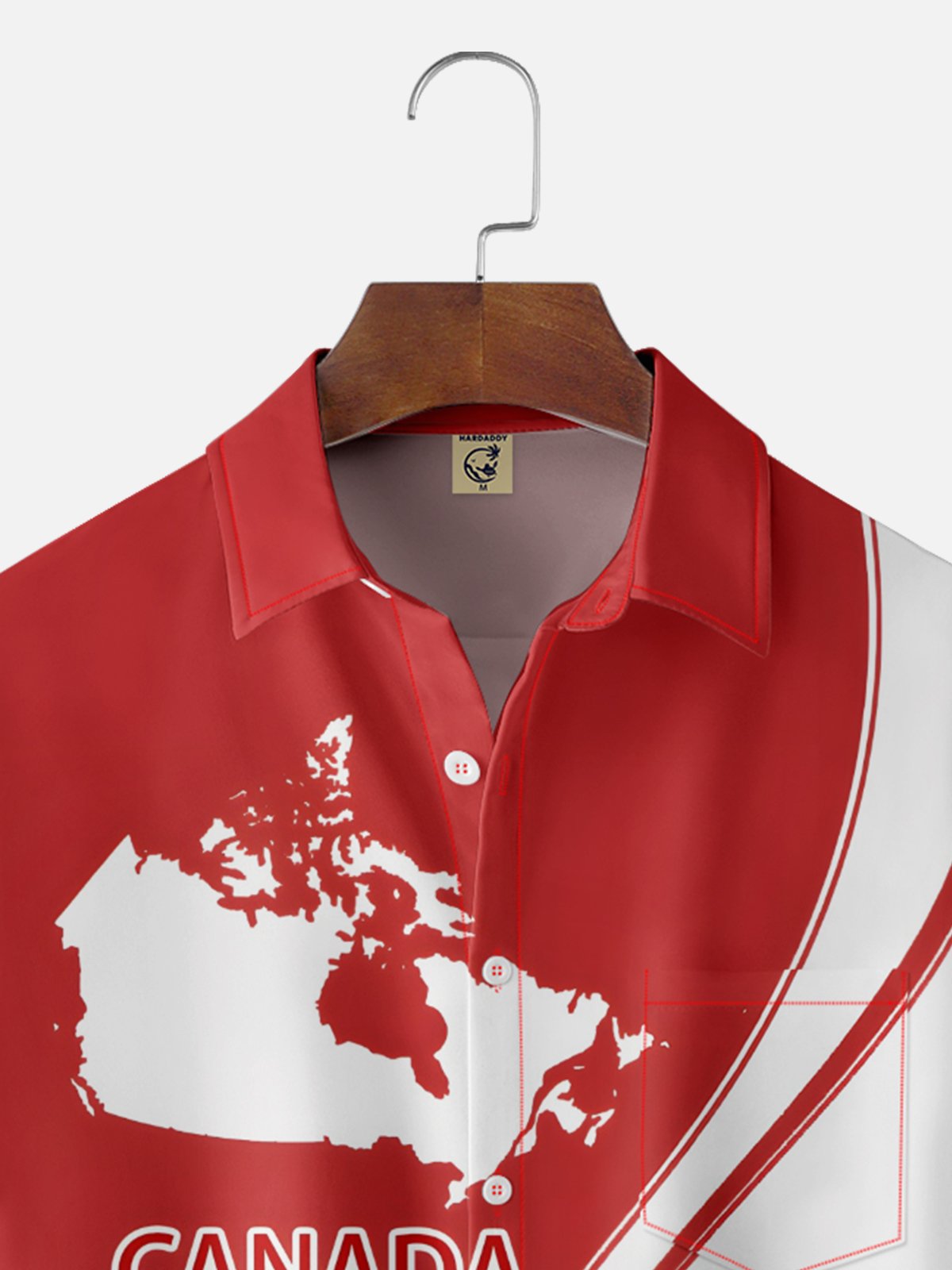 Moisture-wicking Canada Map Emblem Chest Pocket Casual Shirt