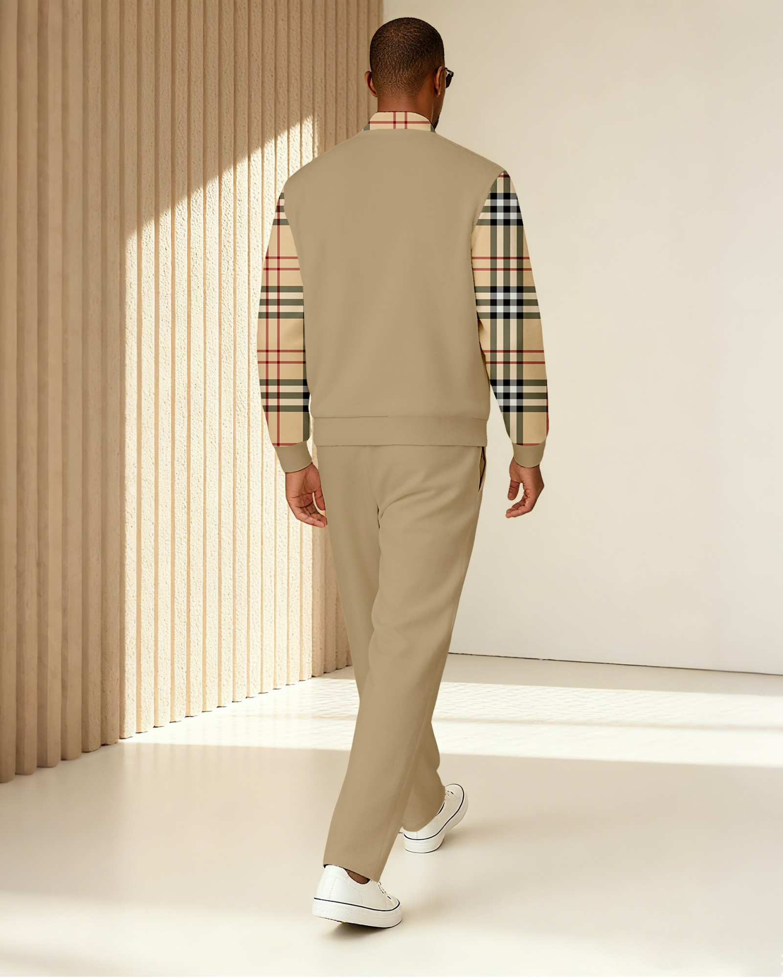 Men's Minimalist Color-Block Jacket Sports Jogging Set 25