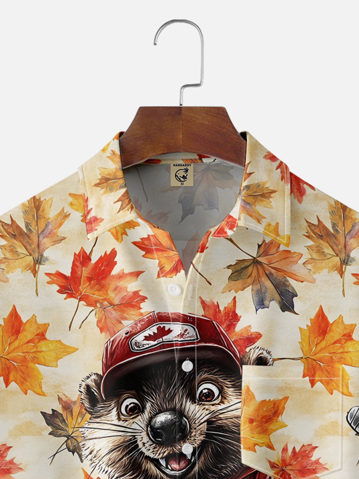 Moisture-wicking Beavers Ice Hockey Canada Day Chest Pocket Casual Shirt