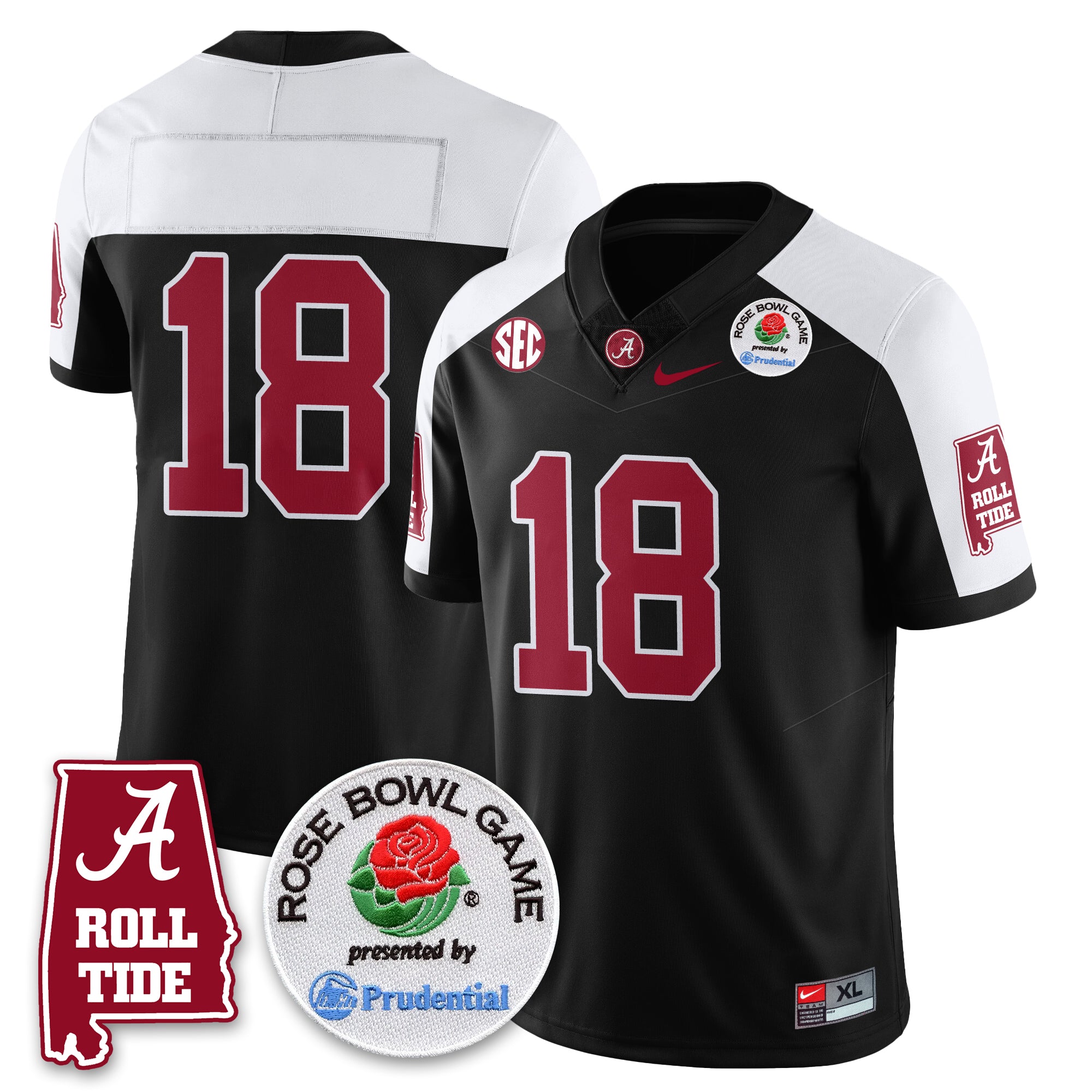 BAMA Rose Bowl Vapor Limited Jersey - All Stitched