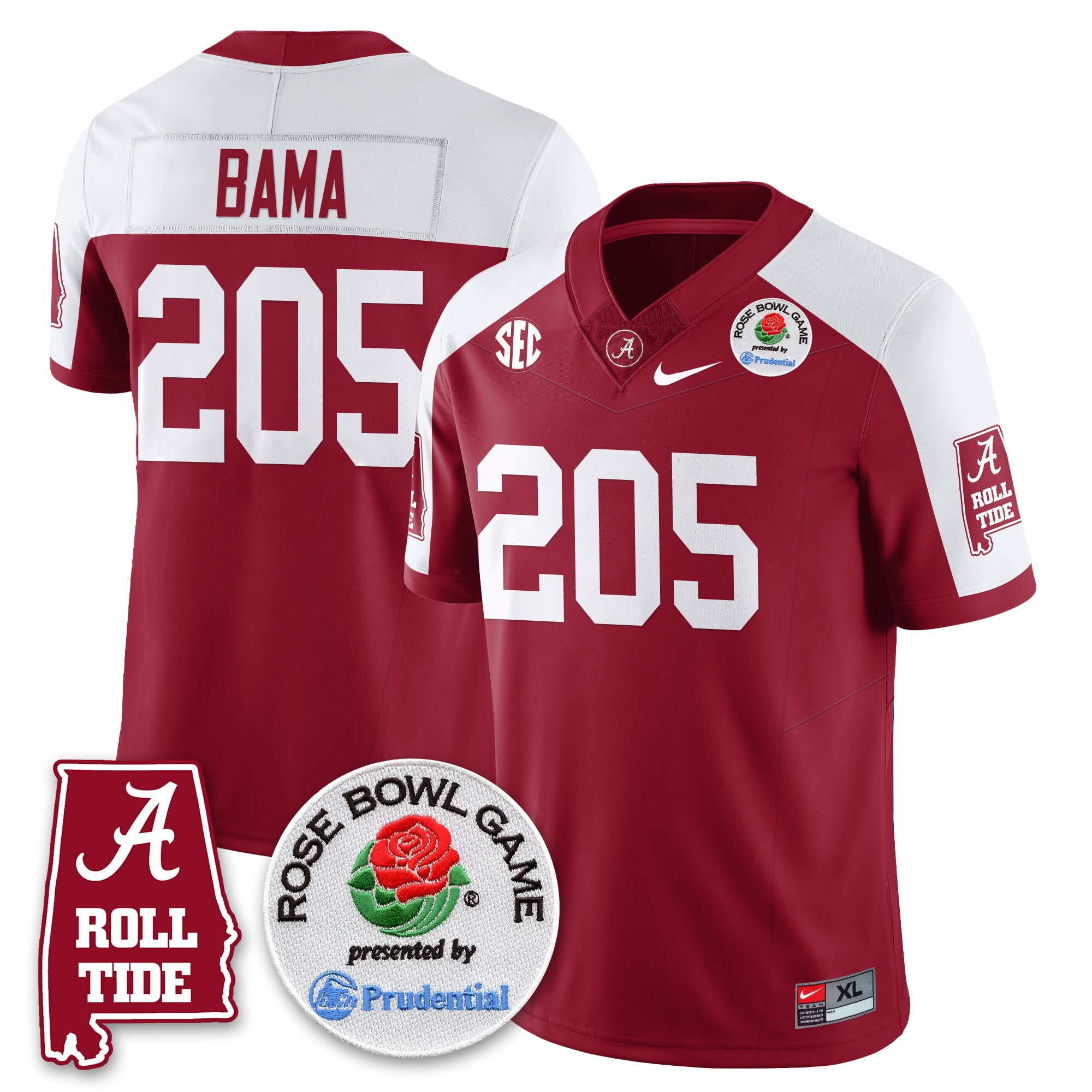 BAMA Rose Bowl Vapor Limited Jersey - All Stitched